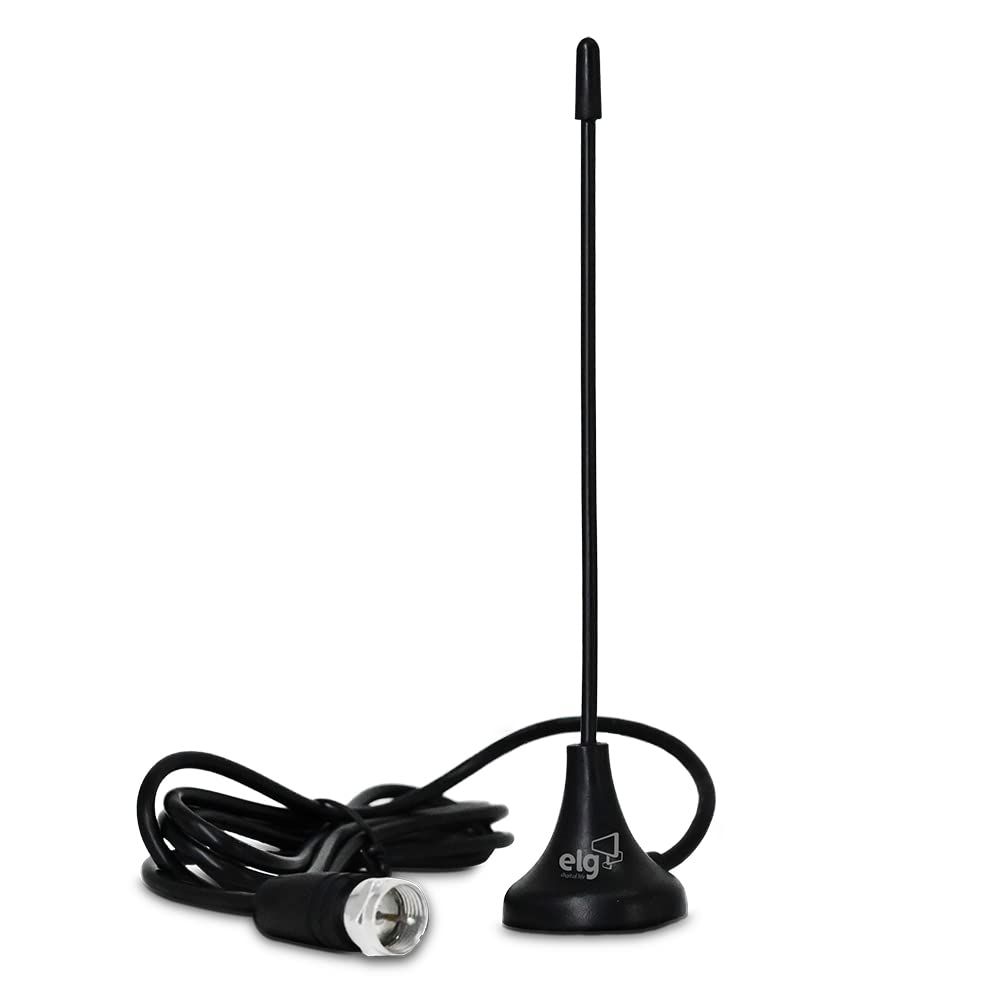 Antena Interna Smart View, Compatível com Sinal Analógico e Digital, 4K, HDR, Cabo de 2,5M Ganho de 4dB, Alcance de Até 15km, Preto, HDTV1300I, ELG