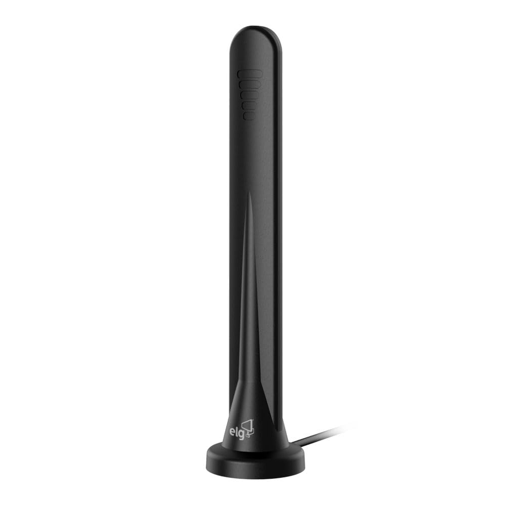 Antena Digital Interna, 4K, HDTV, HDR, UHF, VHF, Cabo Coaxial 2,5m, Sinal Aberto e Estável, Clarity HDTV2000i, Preto, ELG