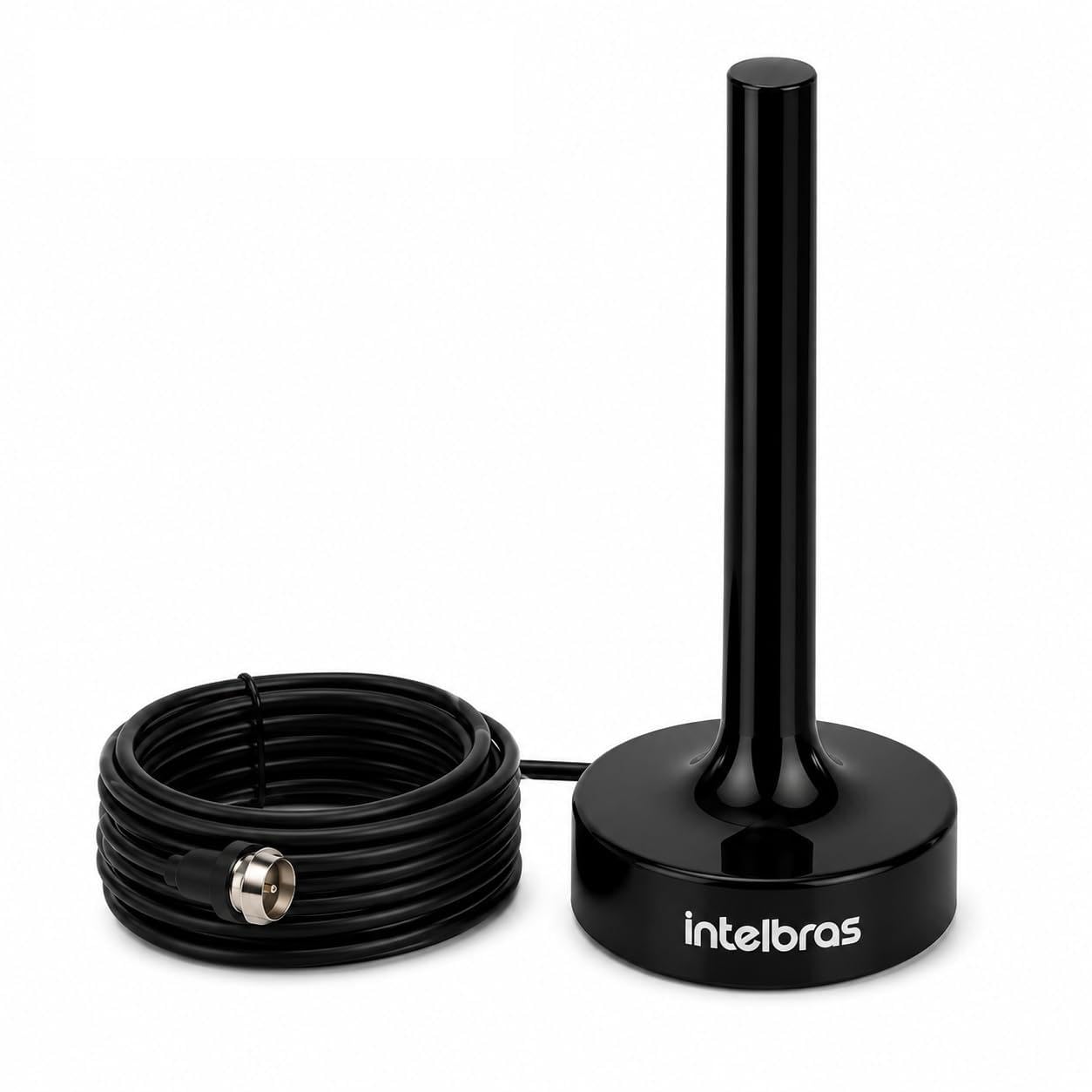 Antena Interna TV Digital Intelbras AI2031 4K Cabo 5 Metros Base Magnética HDTV UHF VHF