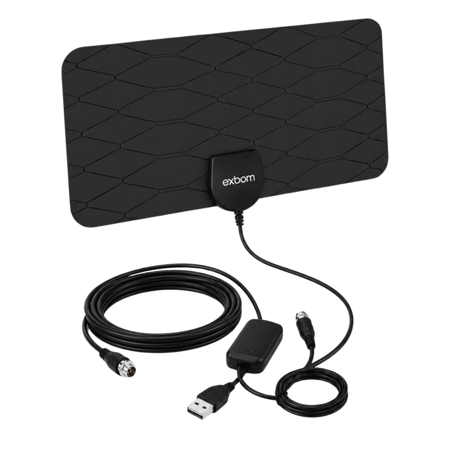 Antena TV Digital Interna Slim Amplificada 5m 1080p