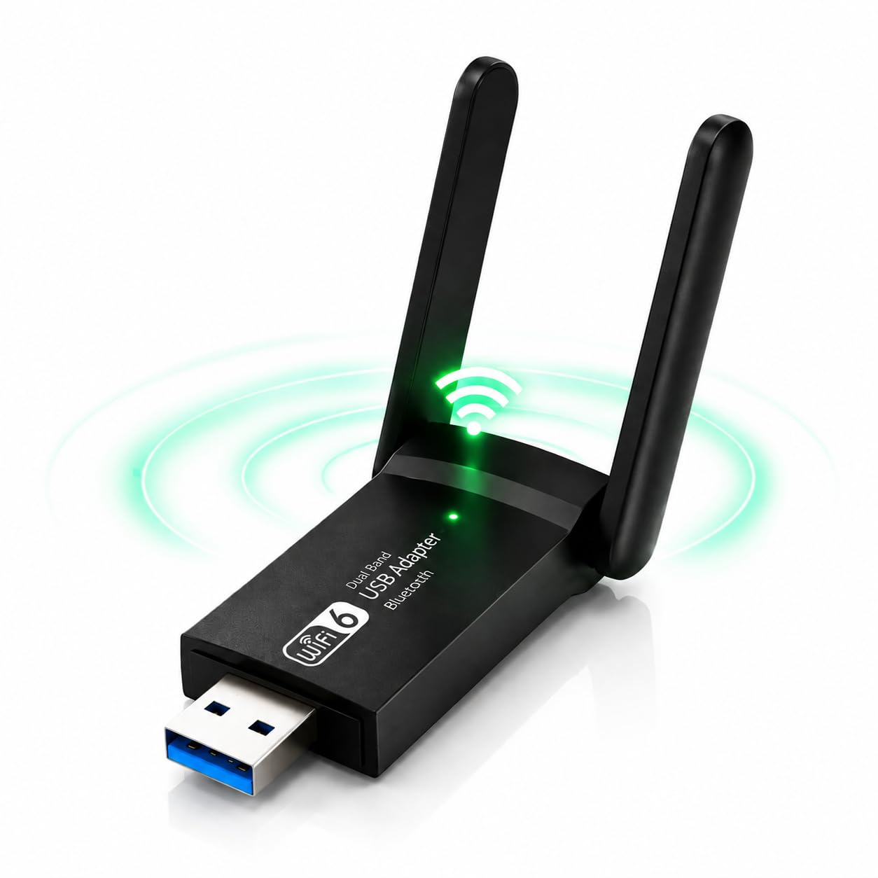 Adaptador WiFi 6 USB Dual Band 5GHz 2.4GHz 1300Mbps Antena Wireless Para PC Notebook Compatível Com Windows Andarix