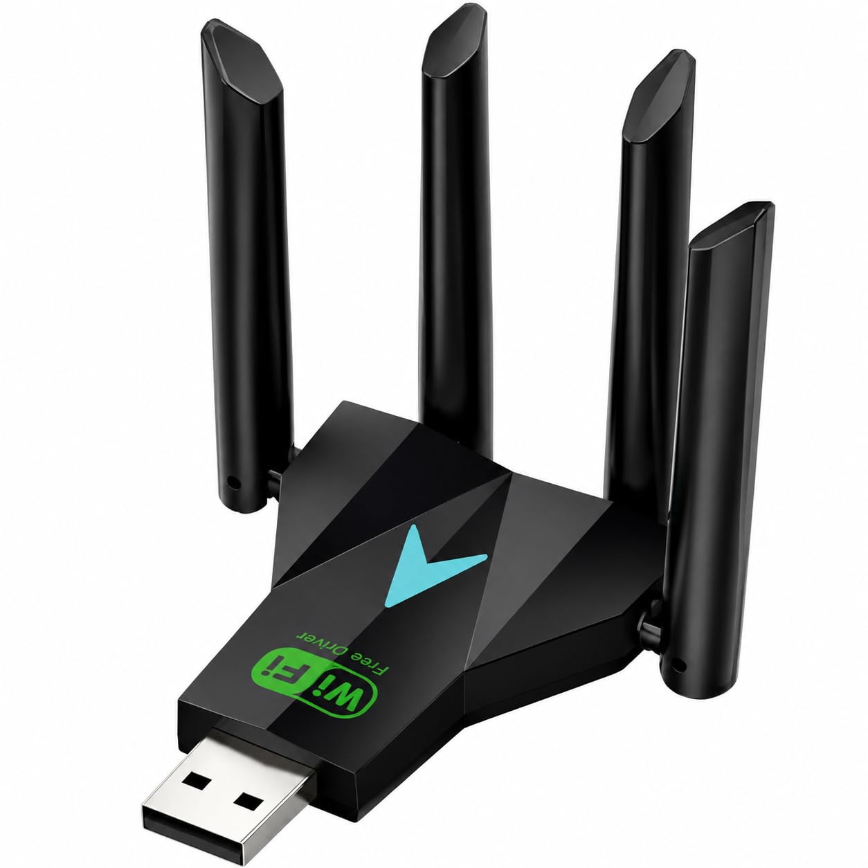 Adaptador WiFi USB Dual Band 1200Mbps 5GHz 2.4GHz 4 Antenas para PC Notebook USB 3.0 Alta Velocidade Baixo Lag