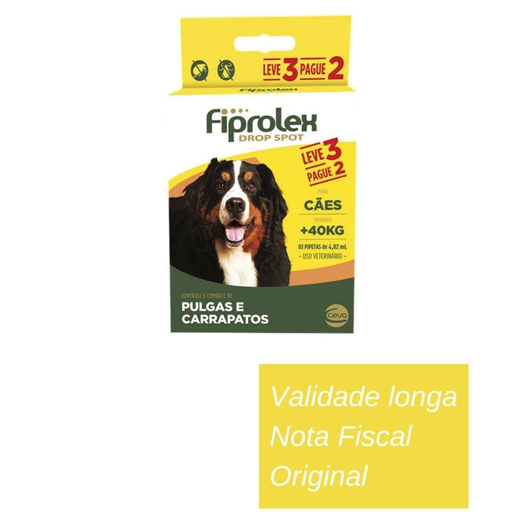Ceva - Combo Fiprolex Drop Spot Antipulgas para Cães + 40kg - 4,02ml