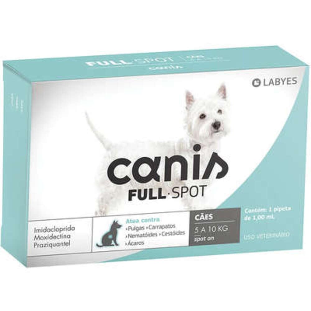 Antiparasitário Labyes Canis Full Spot para Cães de 5Kg até 10Kg - 1 Pipeta