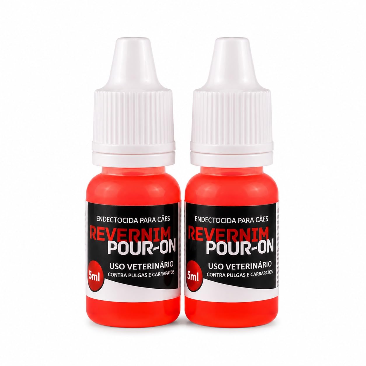 Kit 2x Poderoso Antipulgas e Carrapato Reverni10ml Potente Cães | Fipronil 1g, Proteção Mensal, Uso Tópico, A partir de 8 Semanas, Trata DAPP