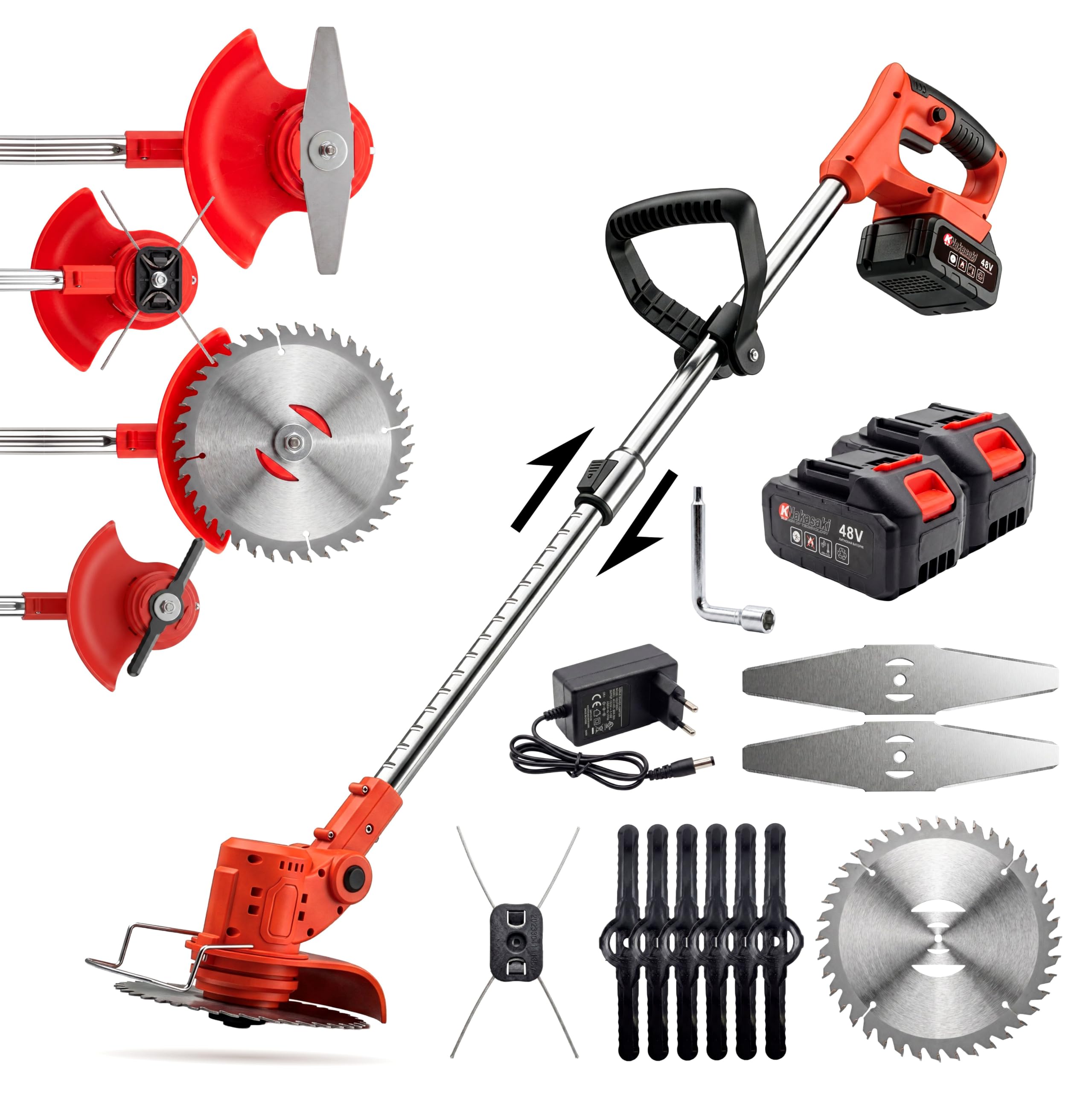Led Tools Aparador Cortador de Escova Multiuso Elétrico à Bateria 48v Roçadeira 1580W Sem Fio