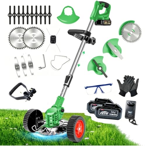 Roçadeira Elétrica Recarregável 48V 2 Baterias 3 em 1 Jardim