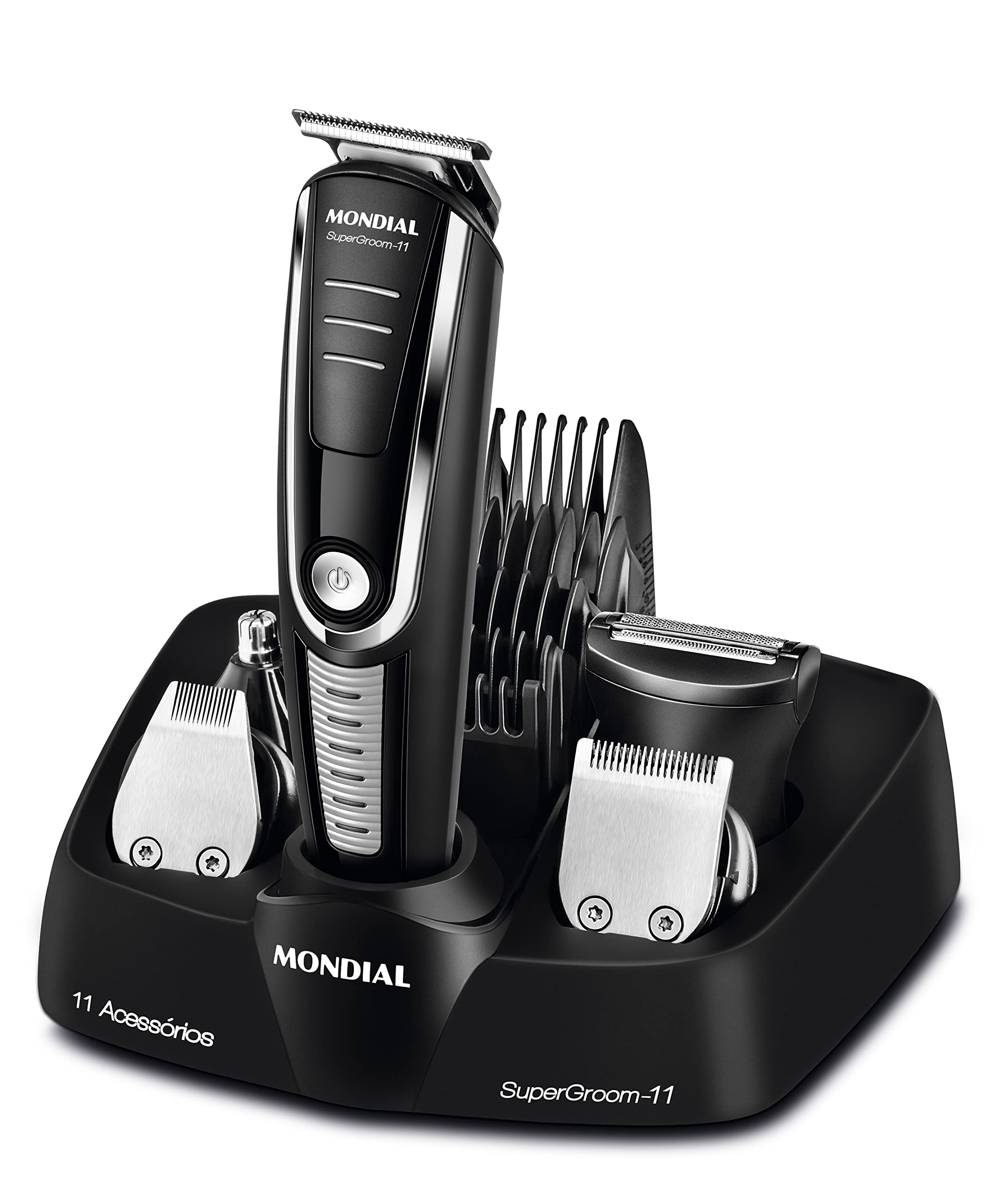 MONDIAL Aparador de Pelos Super Groom 11, Preto/Prata, Bivolt - BG-05