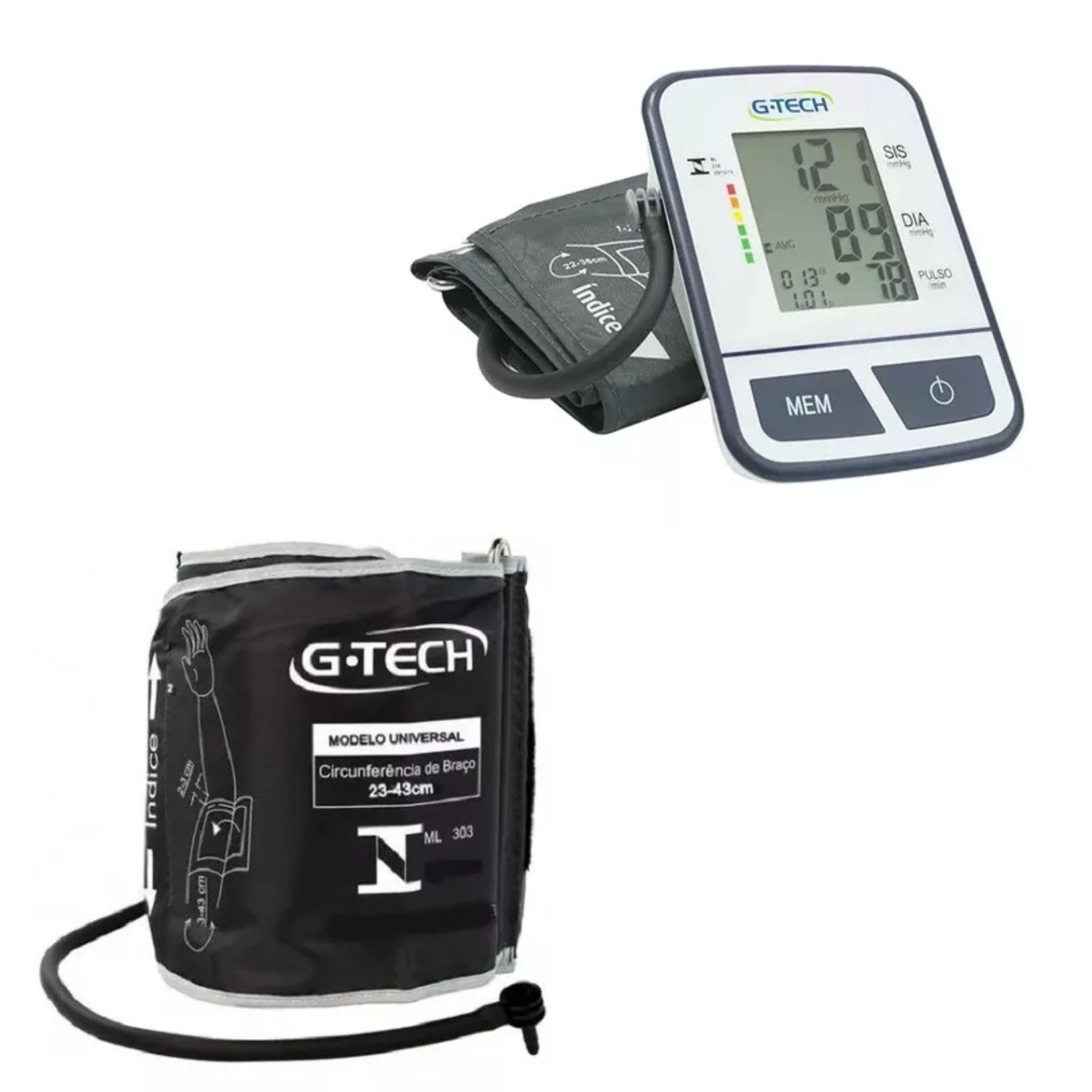 Aparelho De Pressão Digital Braço G-tech + Braçadeira Obeso