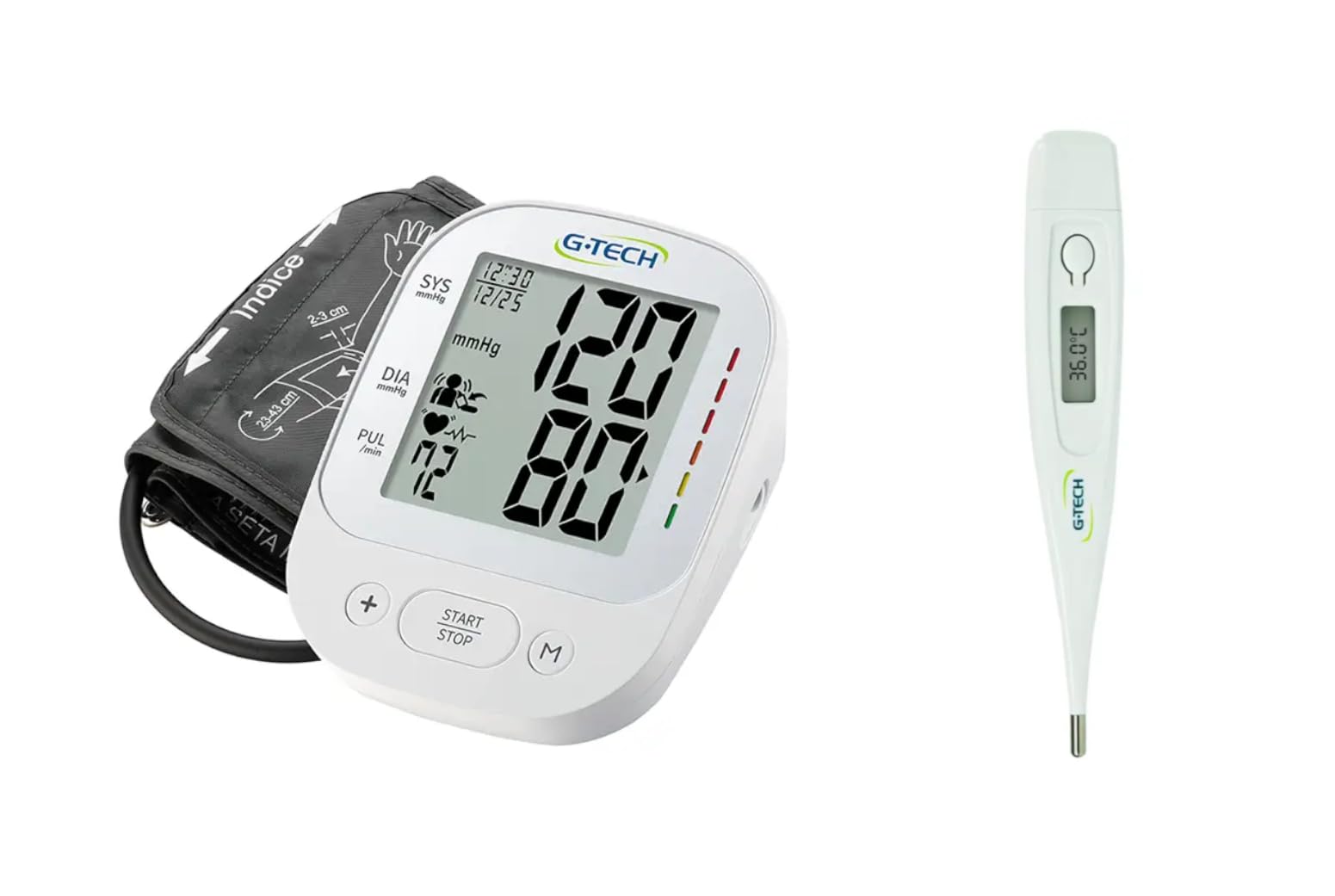 Aparelho De Medir Pressão Digital De Braço La800 + Termometro Digital Axilar Branco