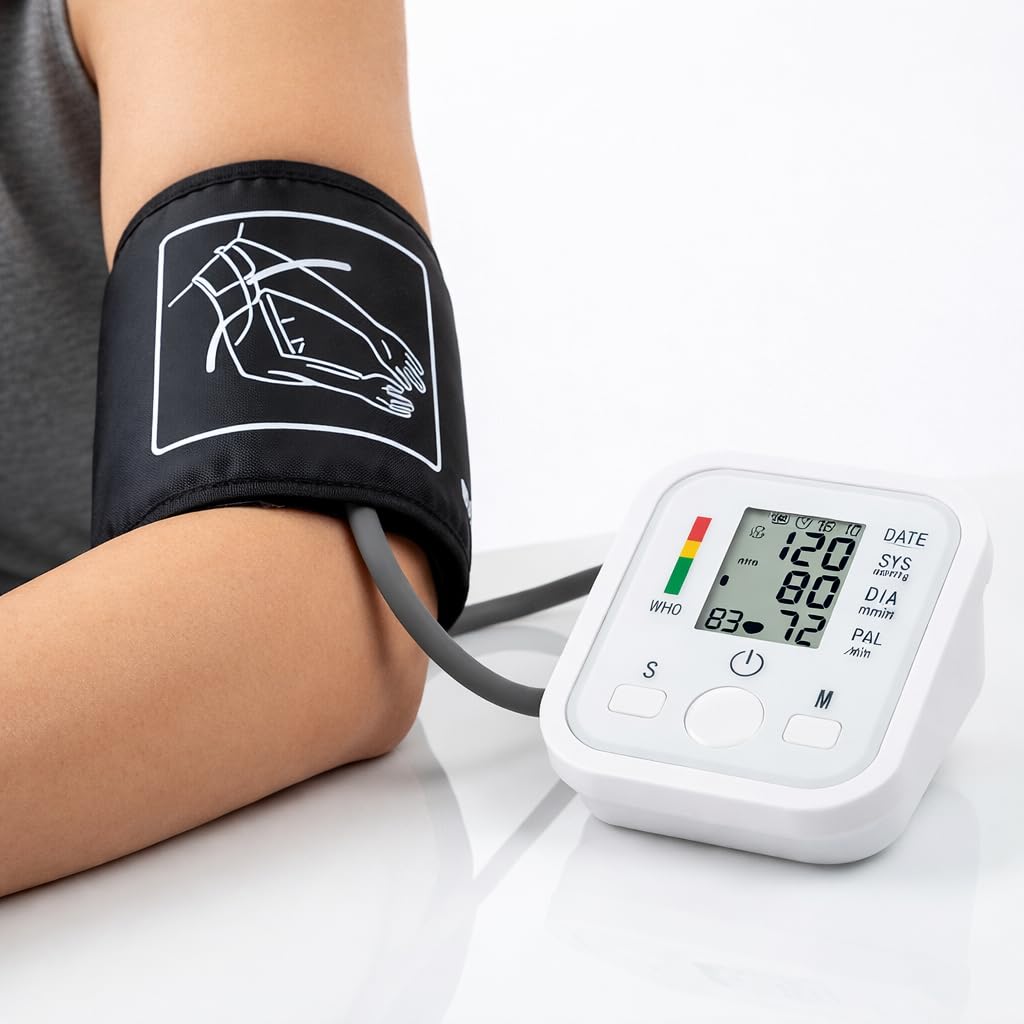 Aparelho de Pressão Arterial Digital de Braço Automático – Medidor de Pressão, Monitor Inteligente com Tela LCD Grande, Detecção de Arritmia, Fácil de Usar