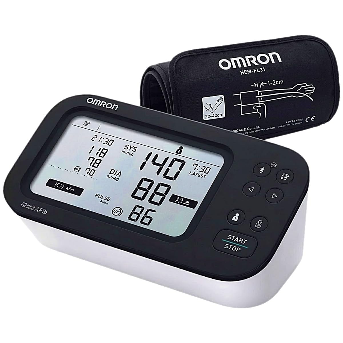 Aparelho De Pressão Digital De Braço Omron HEM-7384T Medidor De Pressão Com AFib