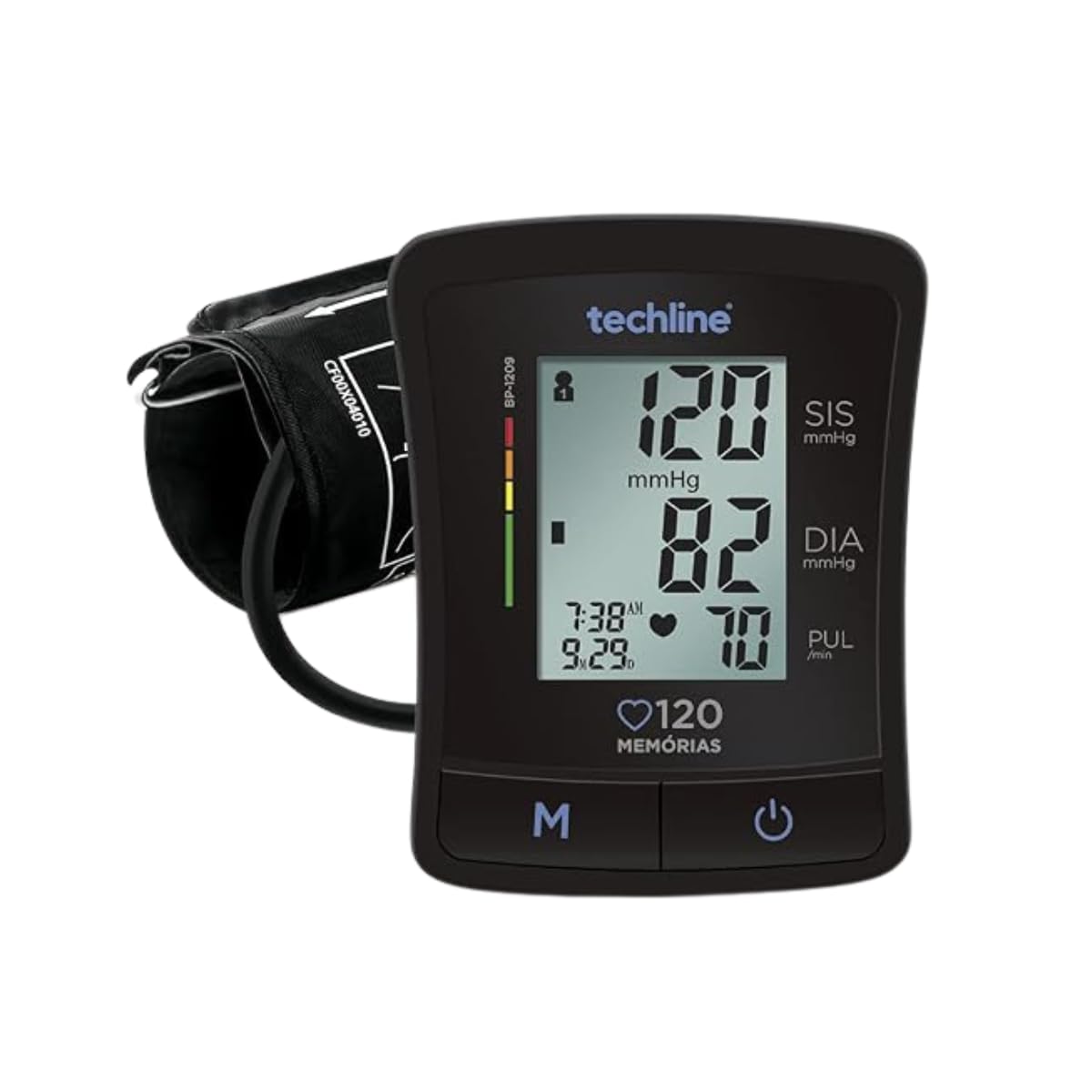 Aparelho Medidor de Pressão Arterial Digital de Braço Techline BP-1209 com Braçadeira Large e 120 Memórias