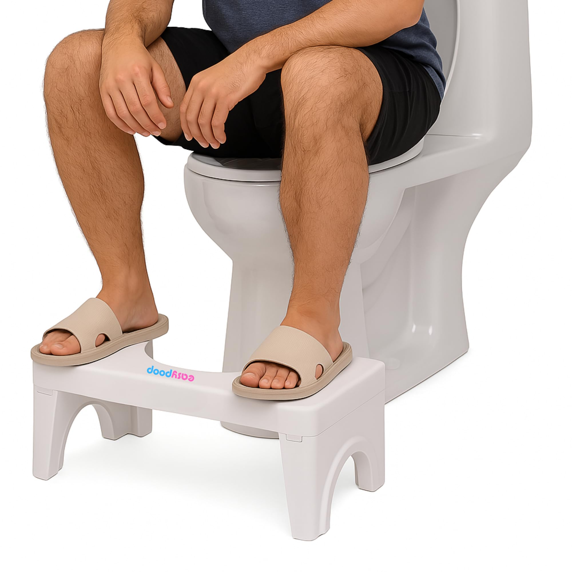 Banquinho de Cócoras Dobrável Vaso Sanitário EASYPOOP Apoio de Pés Para Evacuar Pés Antiderrapantes