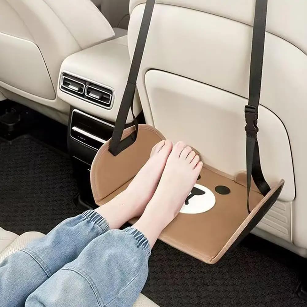 Apoio de Pés Infantil Ajustável de Ursinho, Apoio de Pés para Crianças em Viagens, Conforto e Diversão