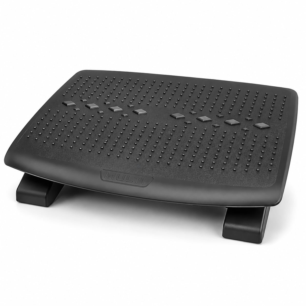Apoio de Pés Ergonômico Ajustável Antiderrapante | 44x30x9cm | Preto | Conforto e Ergonomia