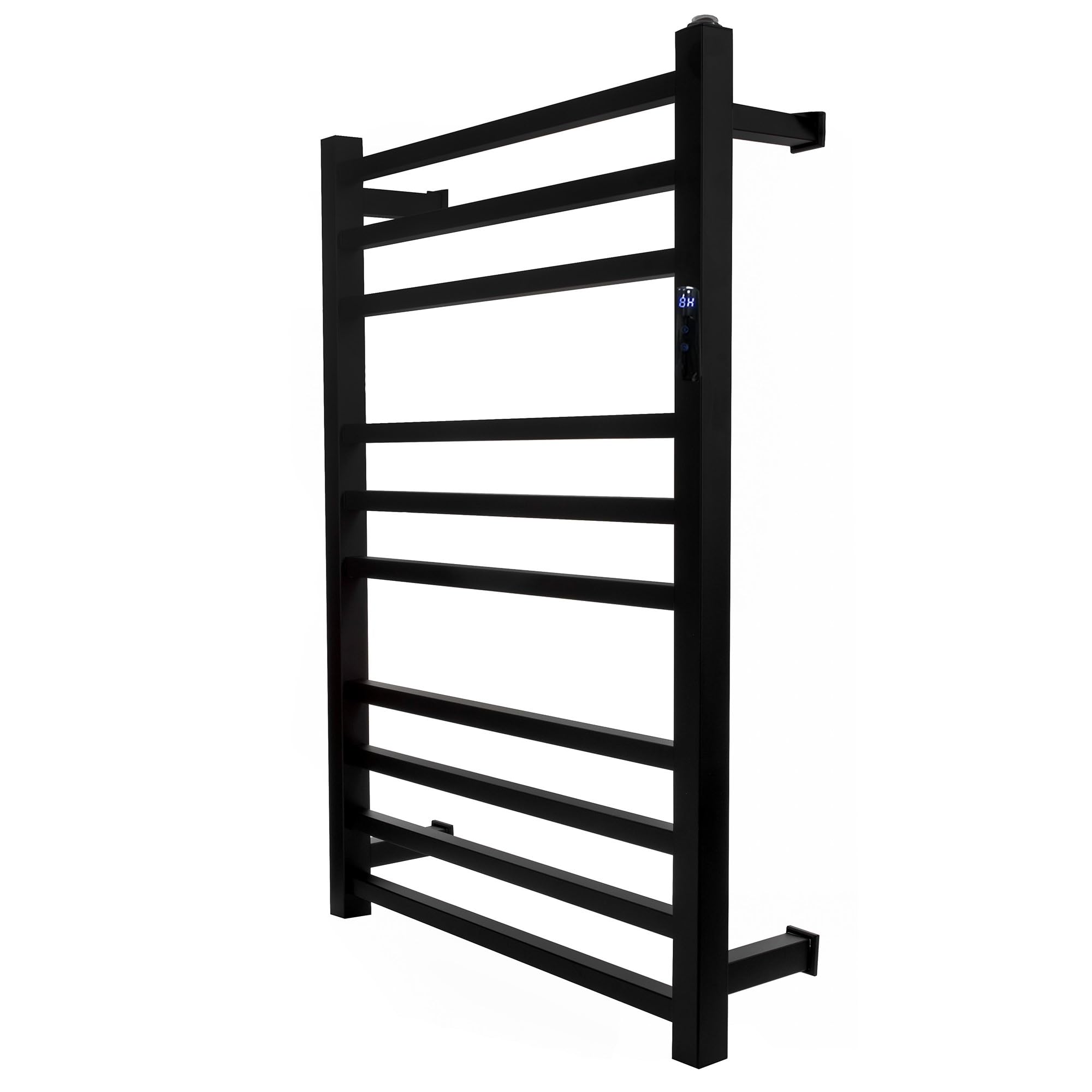 Toalheiro Térmico Grande Quadrado Preto Bivolt Timer (Fio Lado Direito)