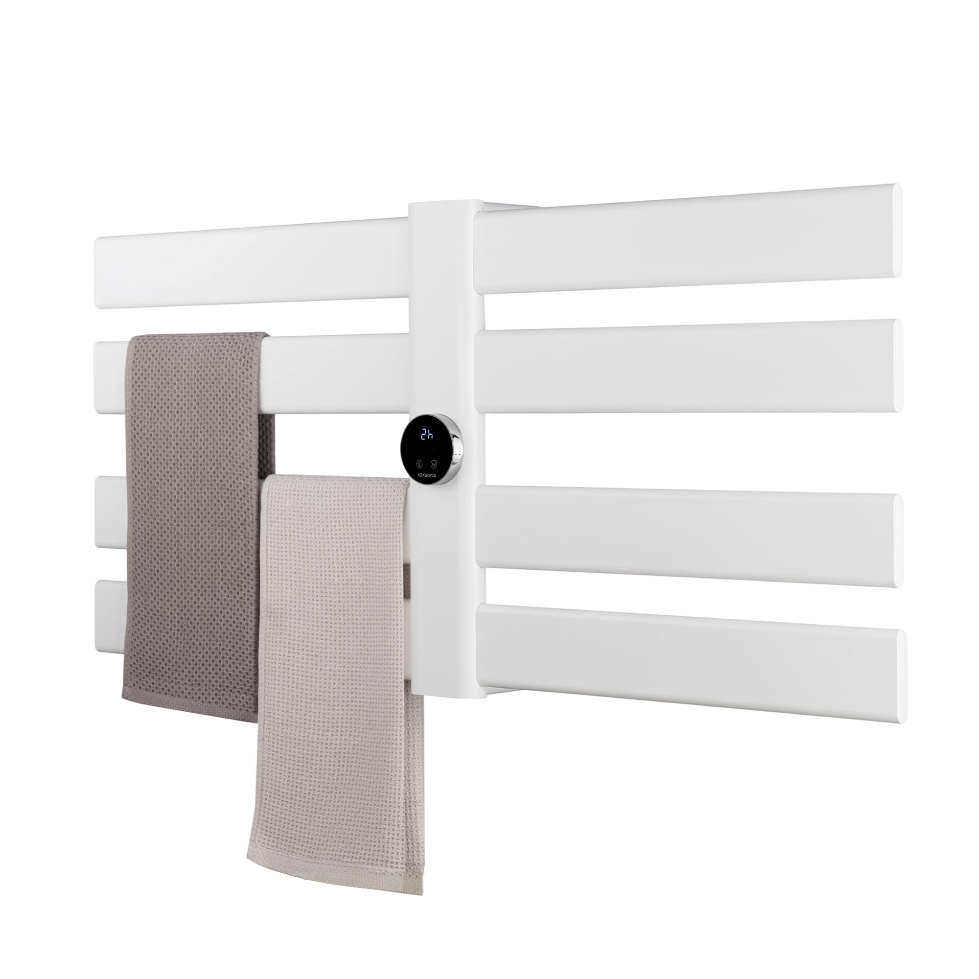 Aquecedor de toalha elétrico, aquecedor de toalha de 8 bar montado na parede de 87,9 cm x 42 cm com temporizador embutido, aquecedor de toalha de alumínio à prova d'água para banheiro
