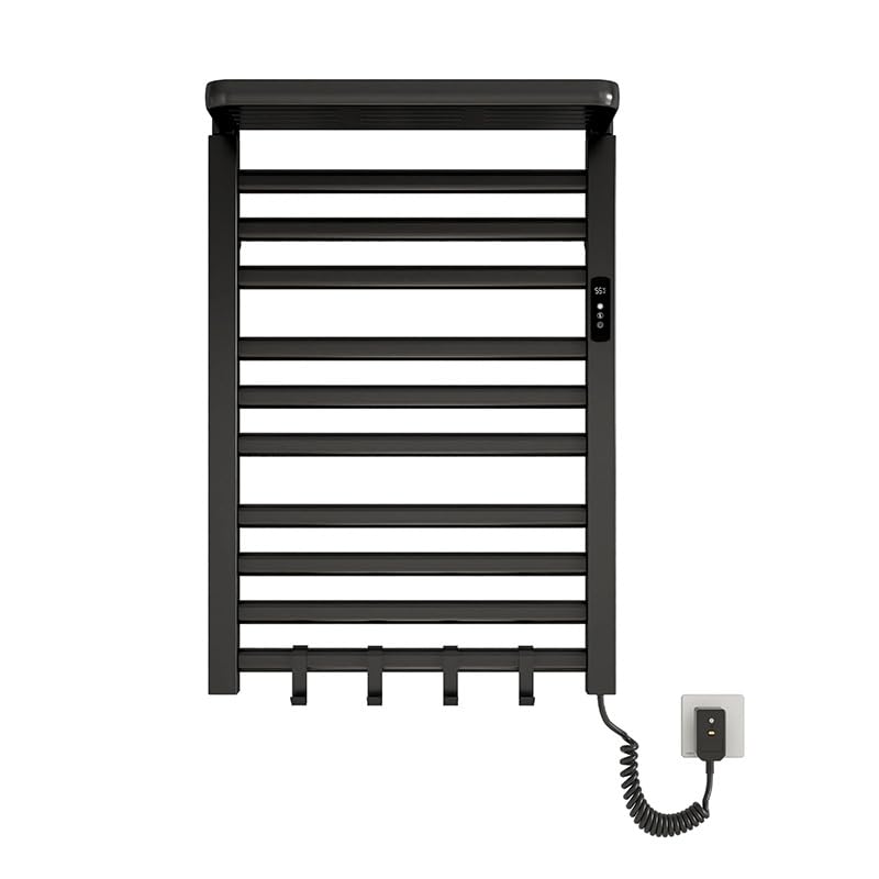 Toalheiro Termico,Toalheiro Elétrico Aquecido 220V para Banheiro – Design de Parede em Aço Inoxidável com 11 Barras e Alta Capacidade,Temporizador LED Integrado,Conexão via Tomada e Aquecimento Rápido