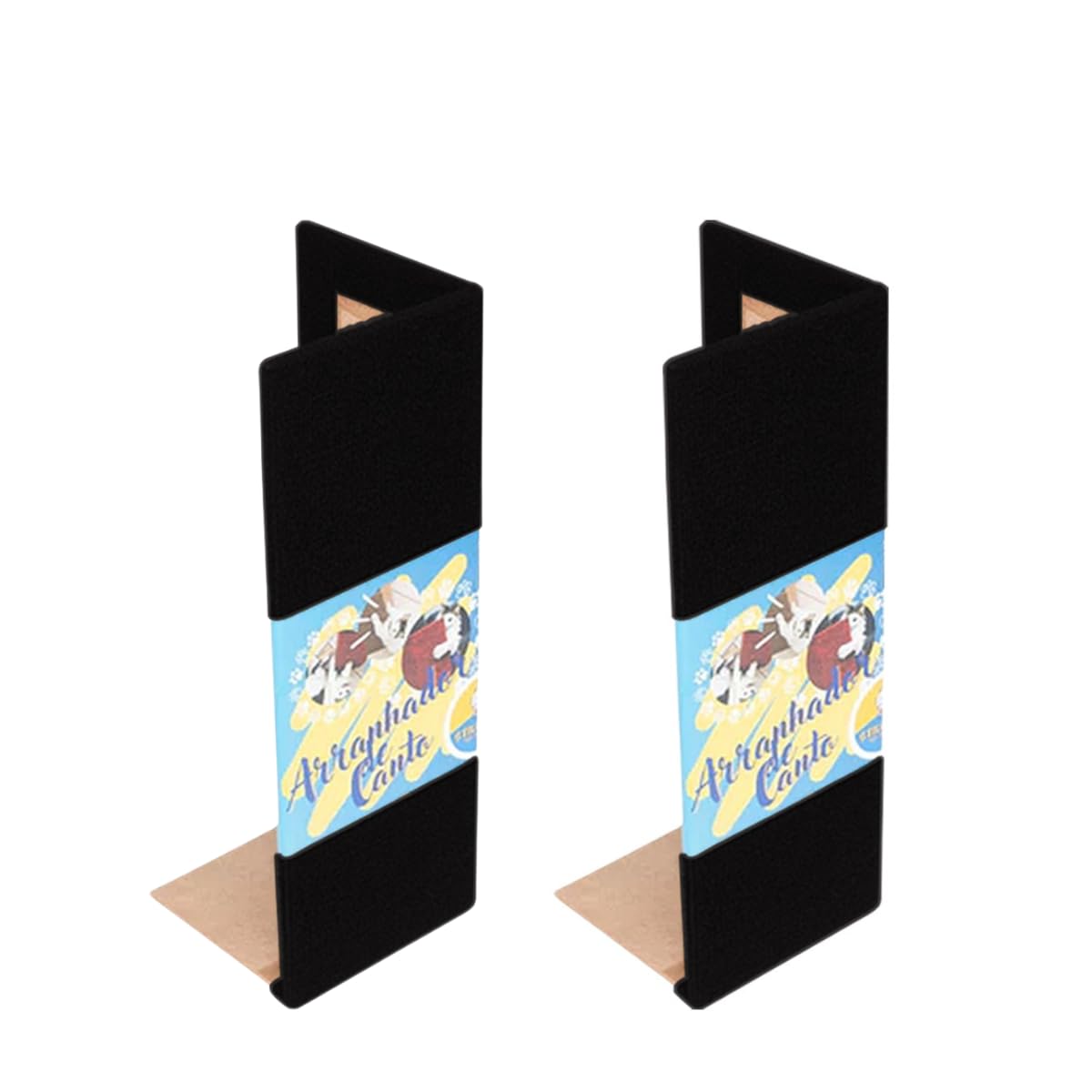 Arranhador de Canto para Gatos em Madeira e Carpete - Protetor Resistente para Sofás, Móveis e Cama Box - Mantém Seu Pet Feliz e Seu Espaço Protegido (Preto, 2 Unidade)