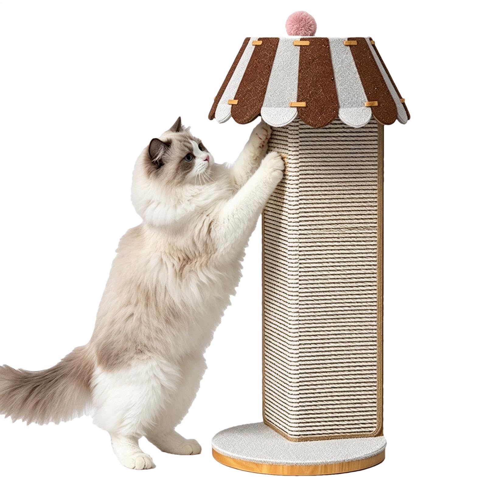 Poste Arranhador Para Gatos De Interior Arranhador Vertical em Sisal | Arranhador De Canto Felino Alongamento Corporal e Proteção de Móveis no Int