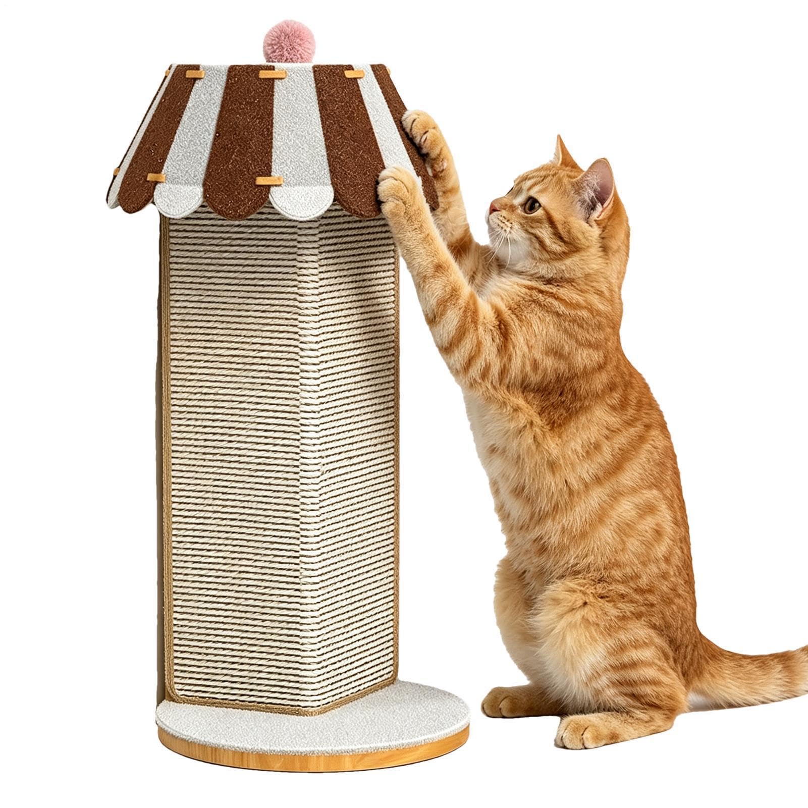 Poste Arranhador Para Gatos De Interior Brinquedo De Arranhar Vertical De | Arranhador De Canto Felino Alongamento Corporal e Proteção de Móveis no Interior da Sala