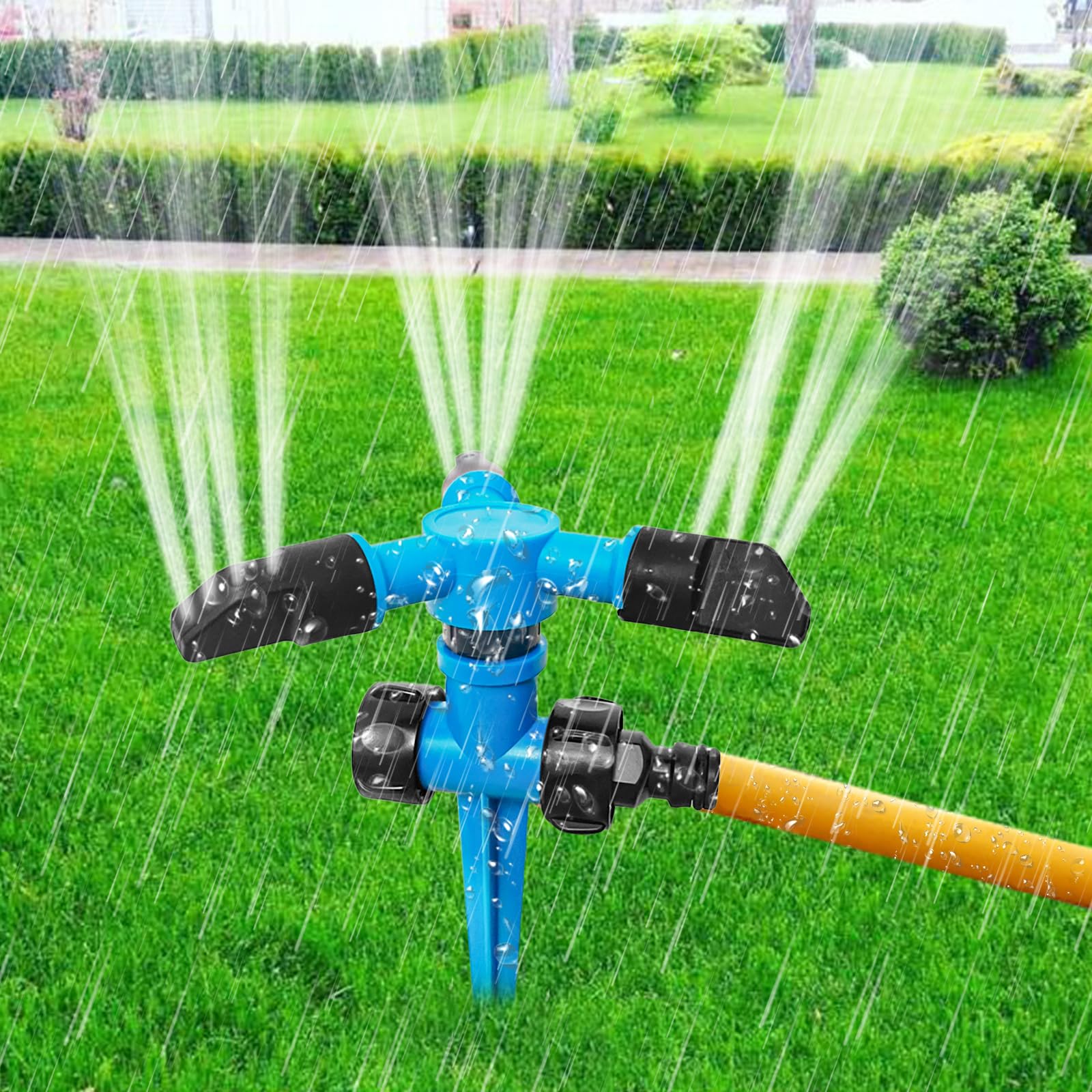 Aspersor de jardim para quintal, irrigador de grama com rotação de 360 graus, irrigador automático de água de jardim para quintal, irrigação de plantas e irrigação infantil para quintal (2 cores)