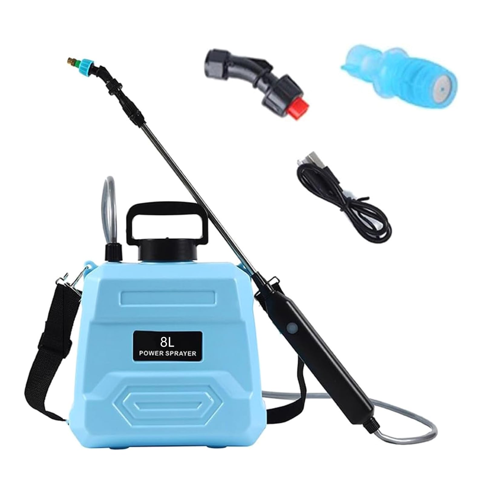 Aspersor elétrico de ombro 5L/8L para plantas com nebulização automática de jardim garrafa de água recarregável agrícola impermeável