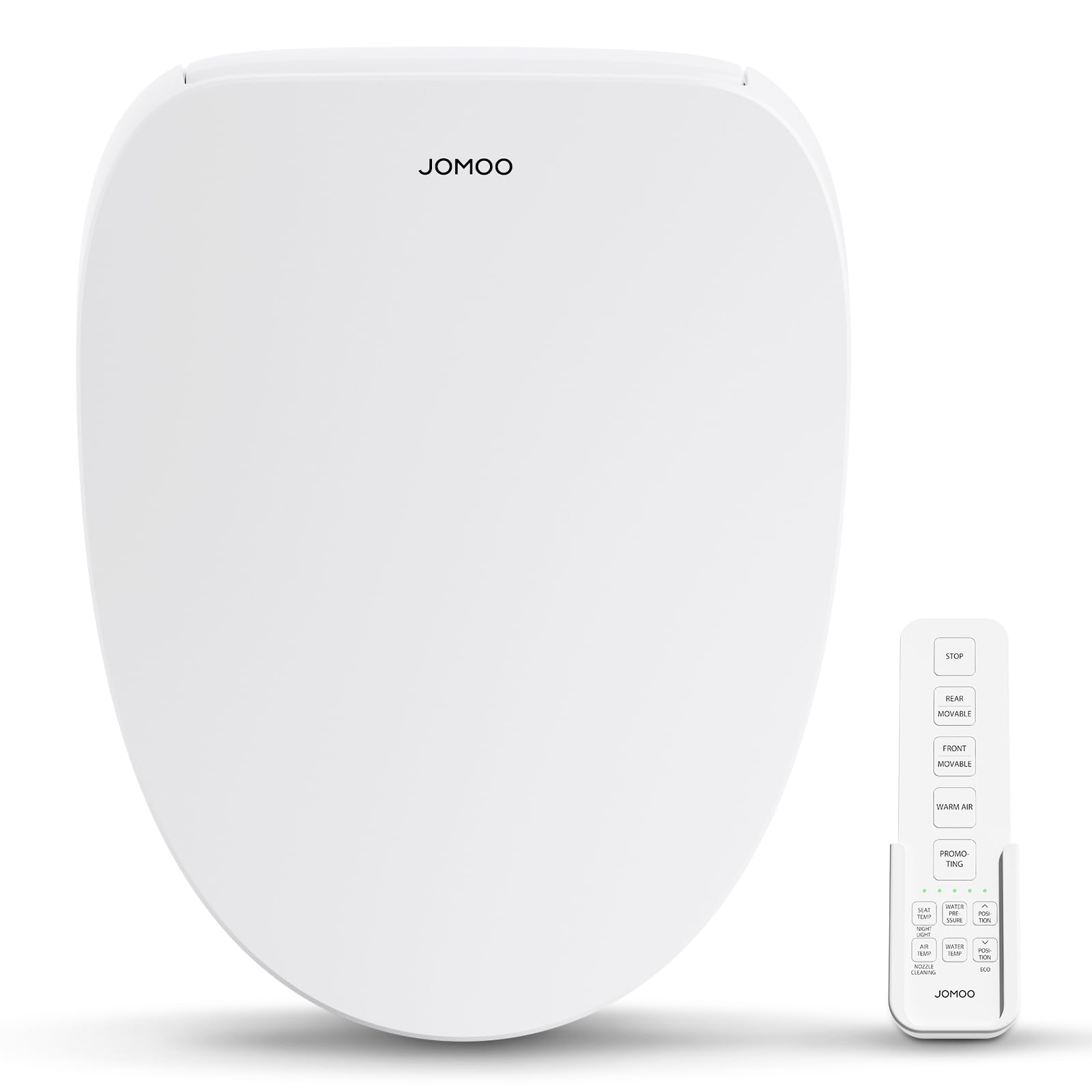 JOMOO Assento sanitário para bidê inteligente alongado, bidê elétrico com assento aquecido, secador de ar quente, bocal de aço inoxidável autolimpante, controle remoto, luz noturna, fácil instalação