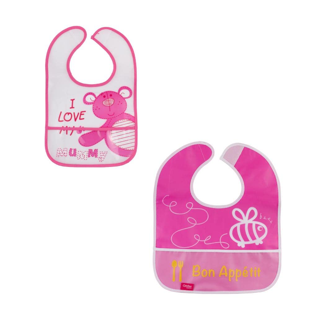 Babador Impermeável Bebê Menina Kit 2 Peças Comtac Kids 1328
