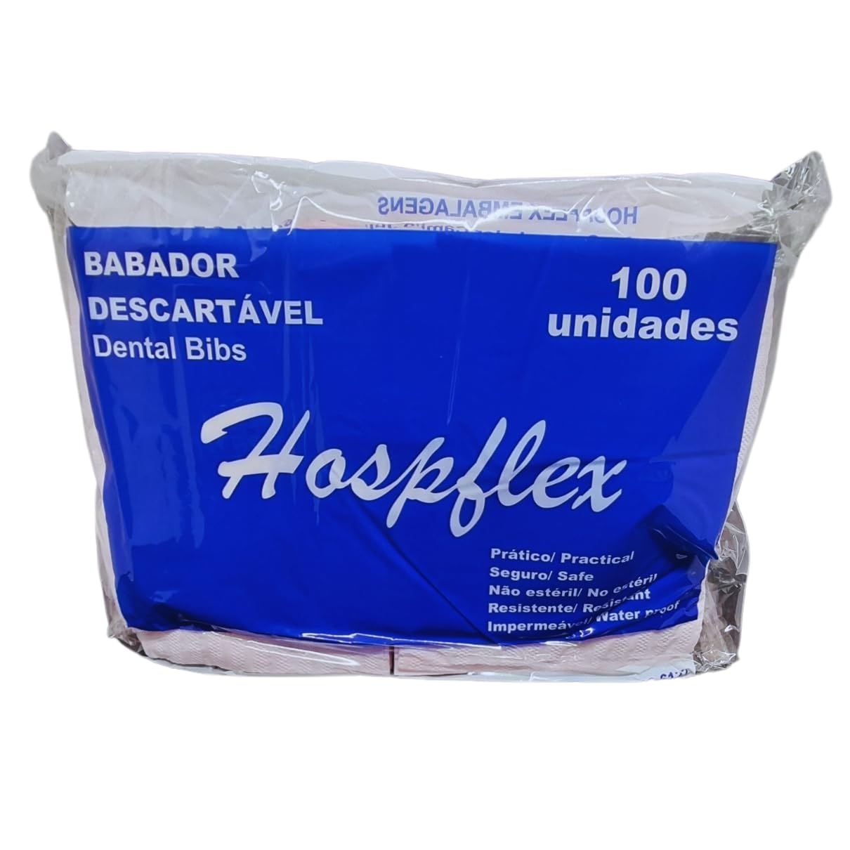 Babador Descartável Odontológico Rosa 33x47cm 2 Camadas 100 Unidades