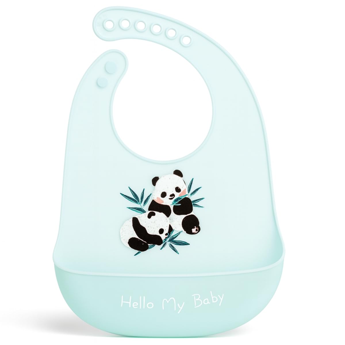 Babador de Silicone Impermeável para Bebê, Bolso Coletor, 30 x 25 cm, Leve e Prático