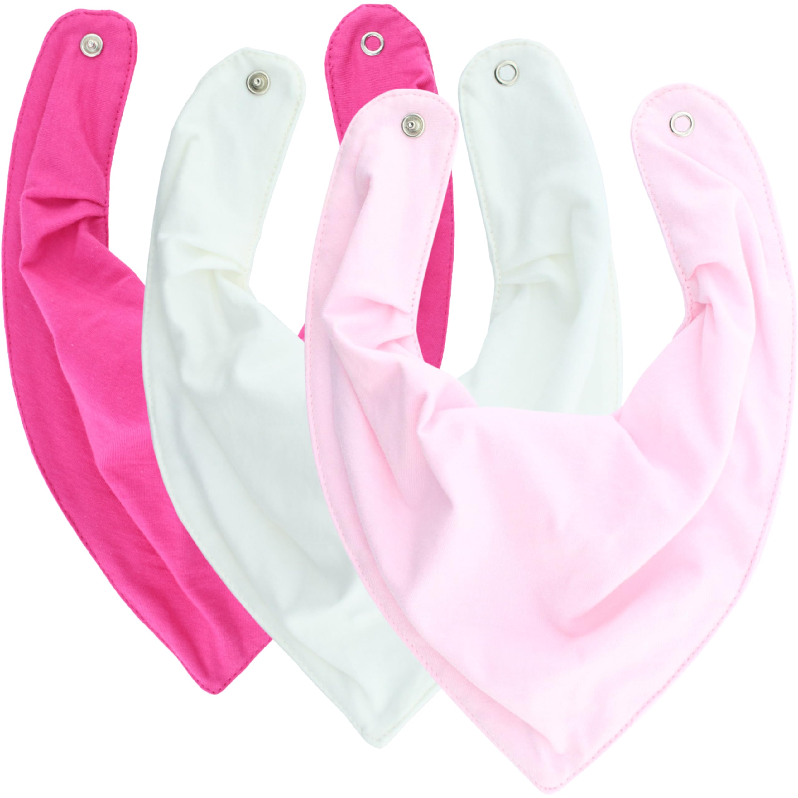 Babador Bandana Forro Impermeavel, Kit 3 unidades, Yandoo (Sweet Pink)