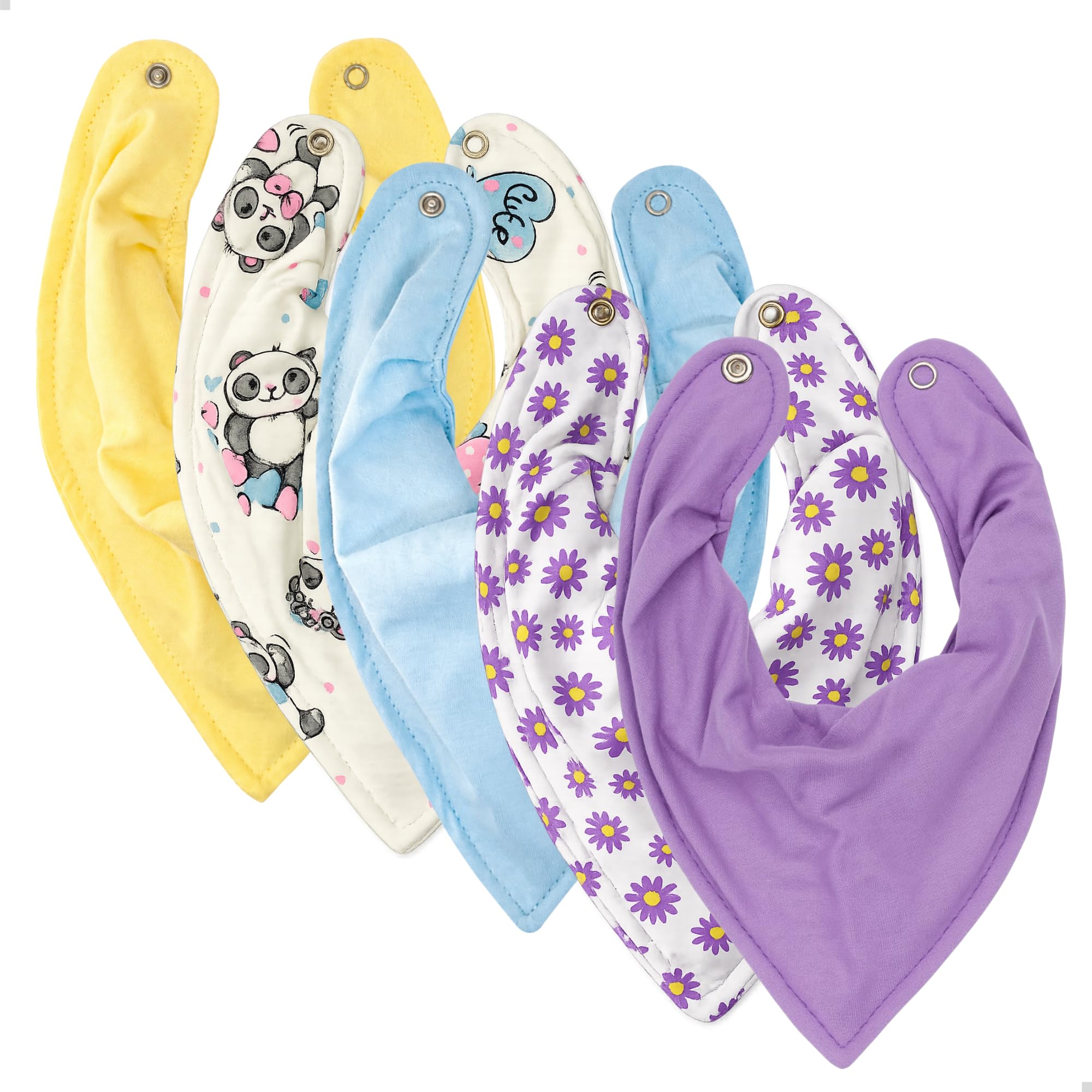 Kit 5 Babadores Bandana Impermeáveis para Bebê 100% Algodão, Eternizare | Proteção Impermeável