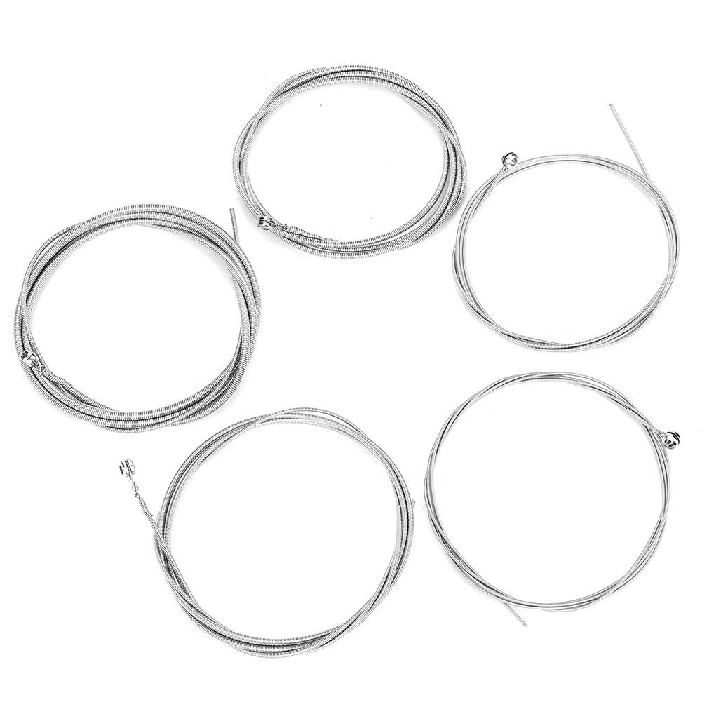 Cordas de Baixo Elétrico de Níquel de Aço Durável Suave Anti-ferrugem Leve Presente Portátil 5 Cordas Baixo Elétrico Prata