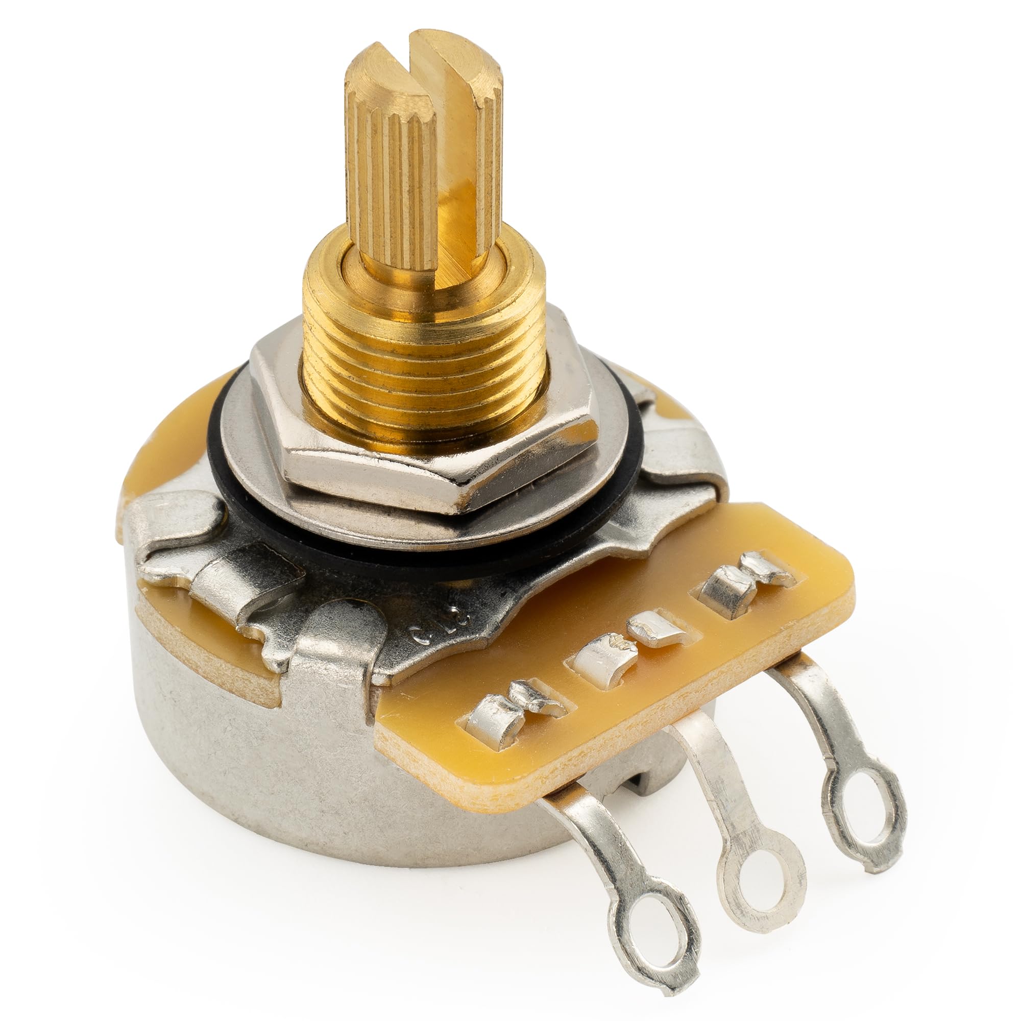 CTS 450G A500K Potenciômetro de latão padrão de eixo dividido de 9,5 cm 10% de áudio para baixo de guitarra elétrica