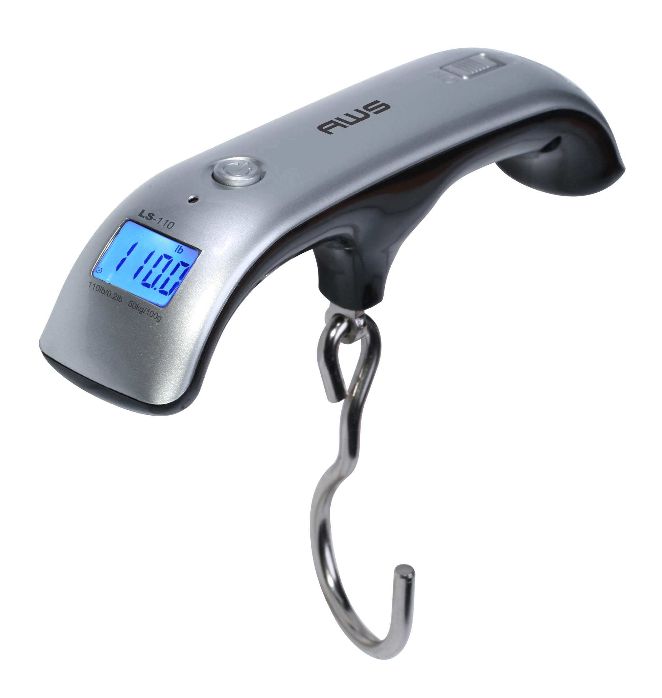 American Weigh Scales Balança digital pendurada para malas de viagem ou pesagem, tela LCD retroiluminada 50 libras x 0,1 kg, LS-110