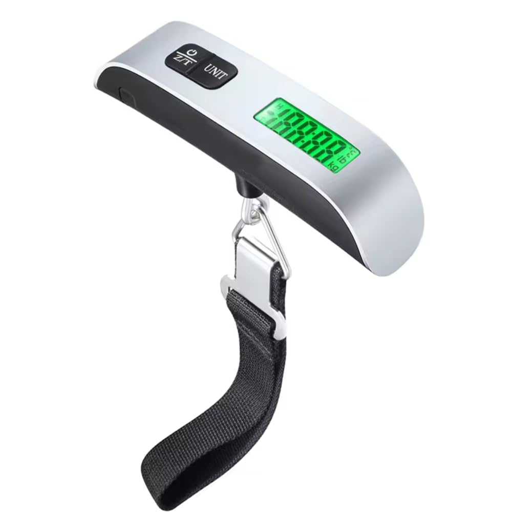 Balança Digital Portátil de Mão 50kg para Mala Bagagem de Viagem Visor LCD Iluminado