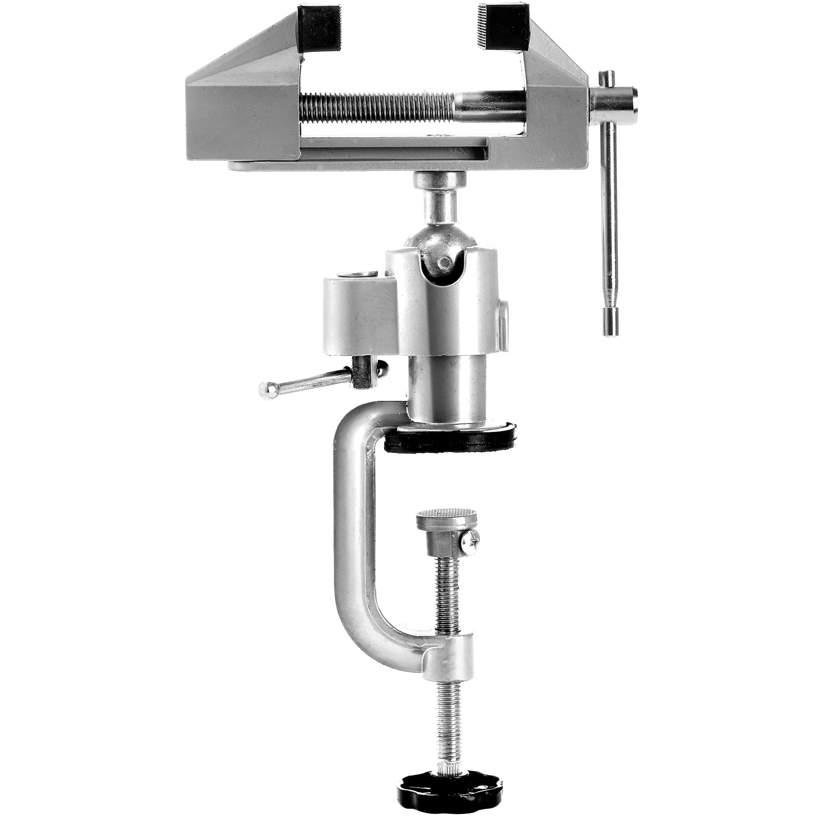 Fasmov Torno de mesa universal giratório de 7,6 cm, rotação de 360°, trabalho universal, torno de bancada de trabalho portátil para perfuração, marcenaria, pintura, fabricação de joias, trabalho
