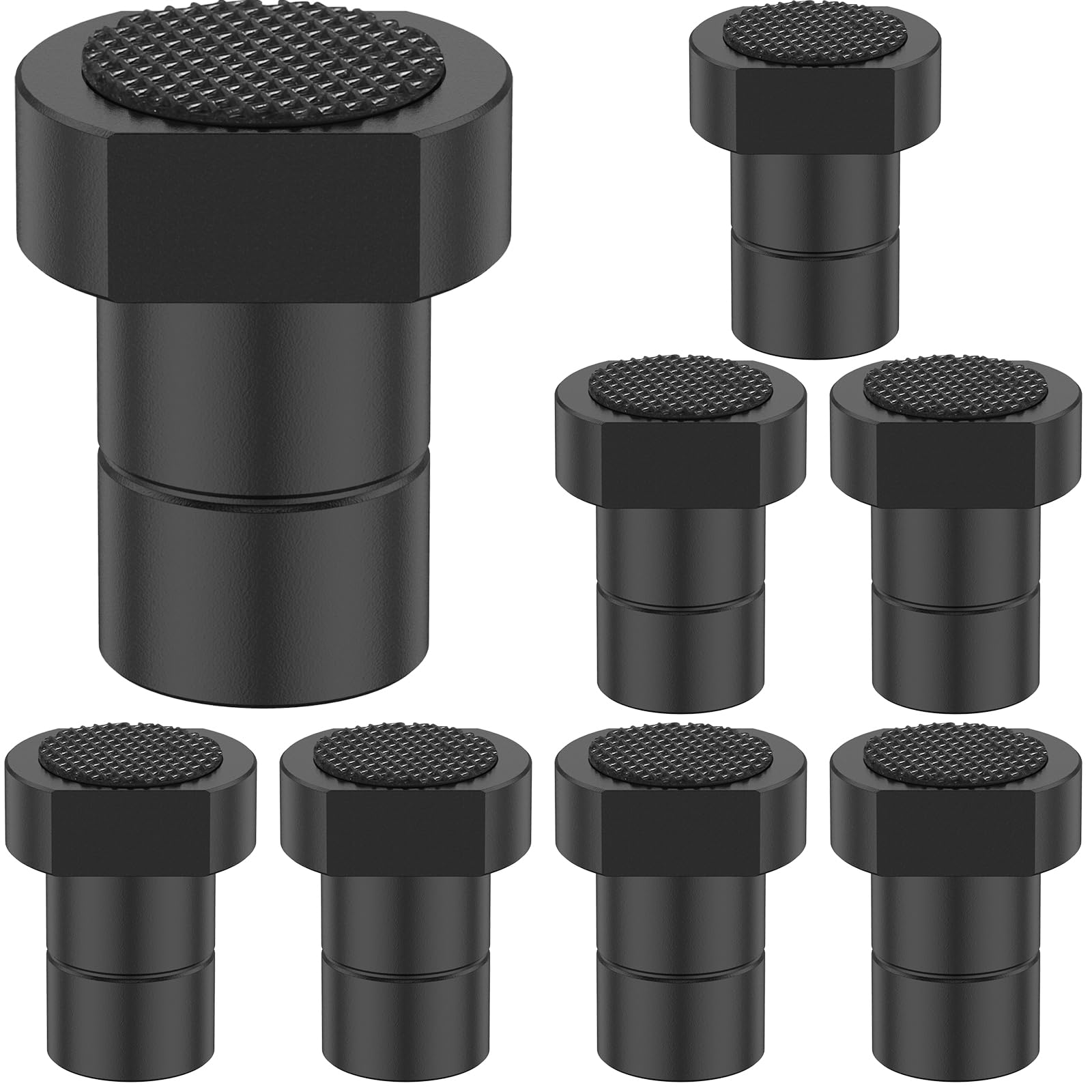8 peças de bancada de trabalho, freio de mesa MFT de liga de alumínio para furos de 3/10.2 cm, batente de madeira resistente com almofada antiderrapante para bancada de trabalho de 19 mm (preto)