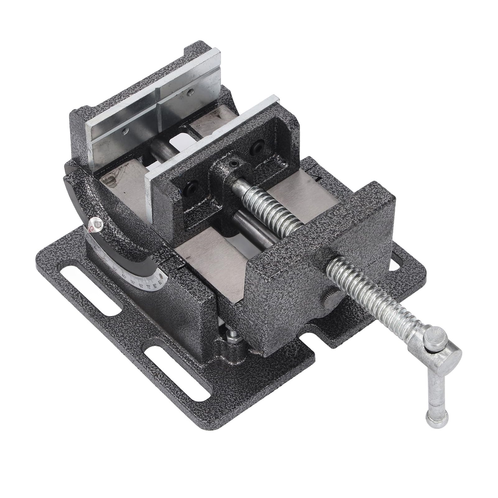 Acouto Torno de Bancada de 4 Polegadas Com ângulo de Inclinação de Grau, Mandíbula Removível Em V Cruzada, Braçadeira de Mesa para Marcenaria, Metalurgia e Bancadas de Trabalho DIY - Construção Em Aço