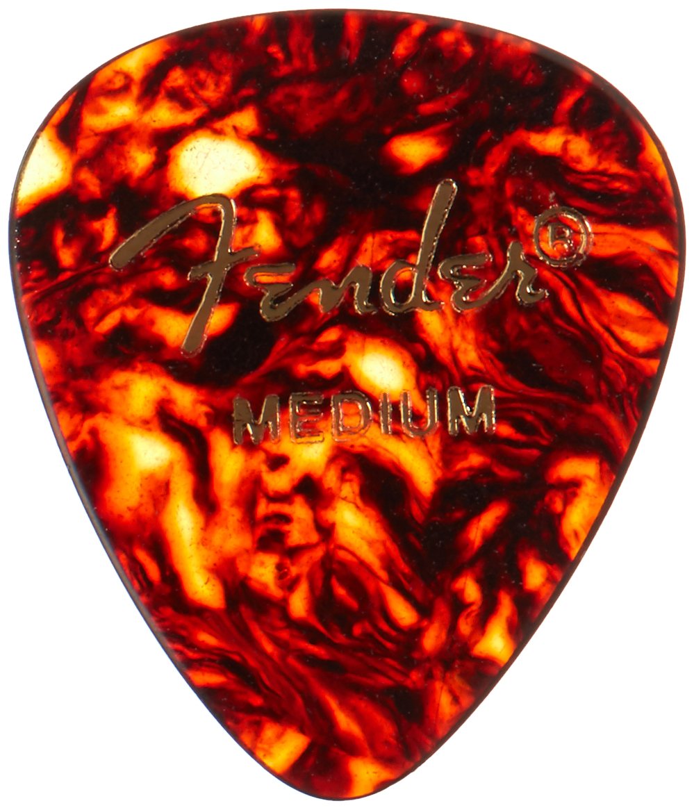 Fender Palhetas clássicas de celuloide em formato 451 (pacote com 12) para guitarra elétrica, guitarra acústica, bandolim e baixo, 451 - médio, multicolorido (casca de tartaruga)