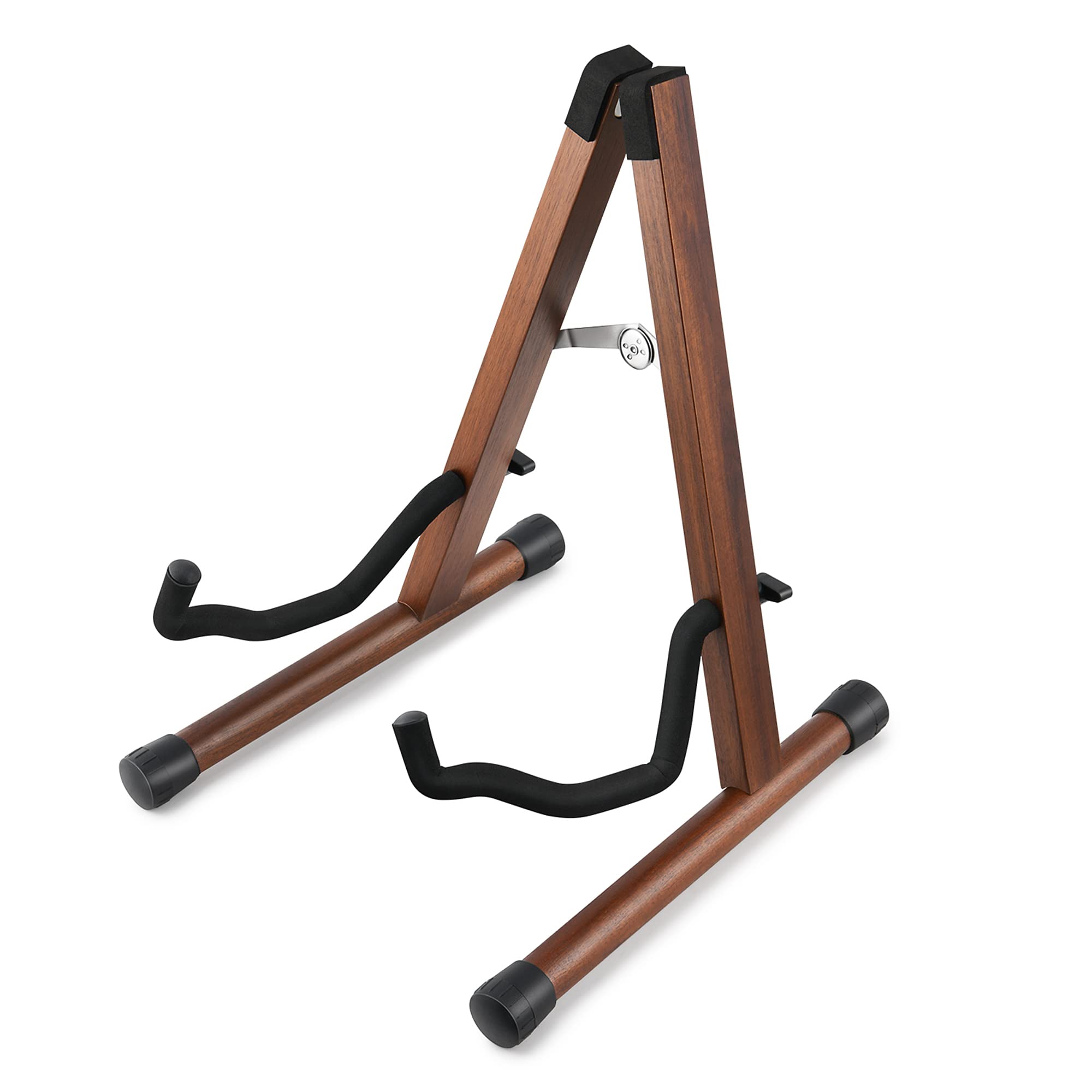 Donner Suporte de madeira para guitarra, suporte de piso para guitarra elétrica acústica, moldura dobrável ajustável para baixo, violoncelo, bandolim, banjo, ukulele