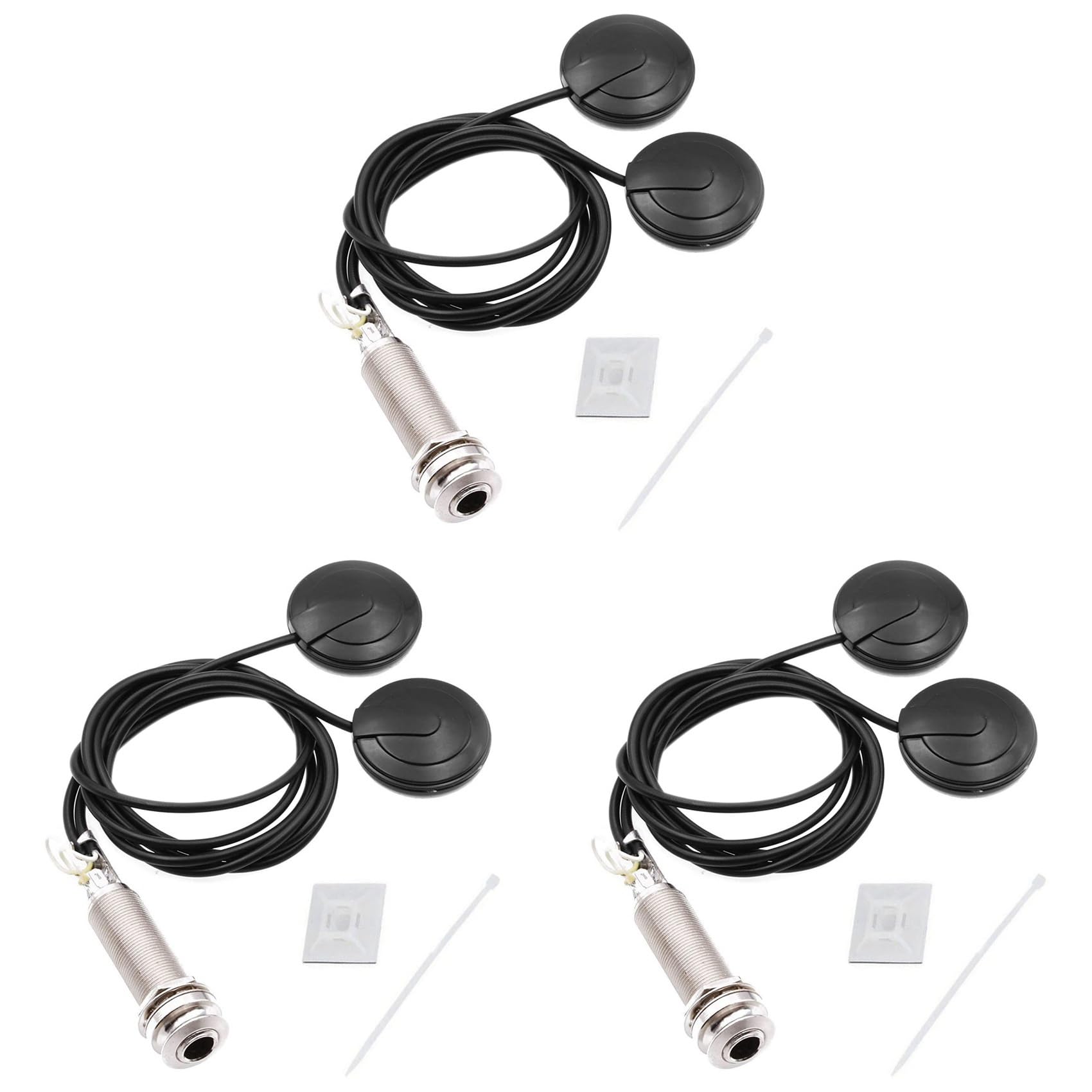 3 captadores de guitarra acústico elétrico piezo microfone de contato para violão, violino, ukulele, bandolim, banjo, violoncelo