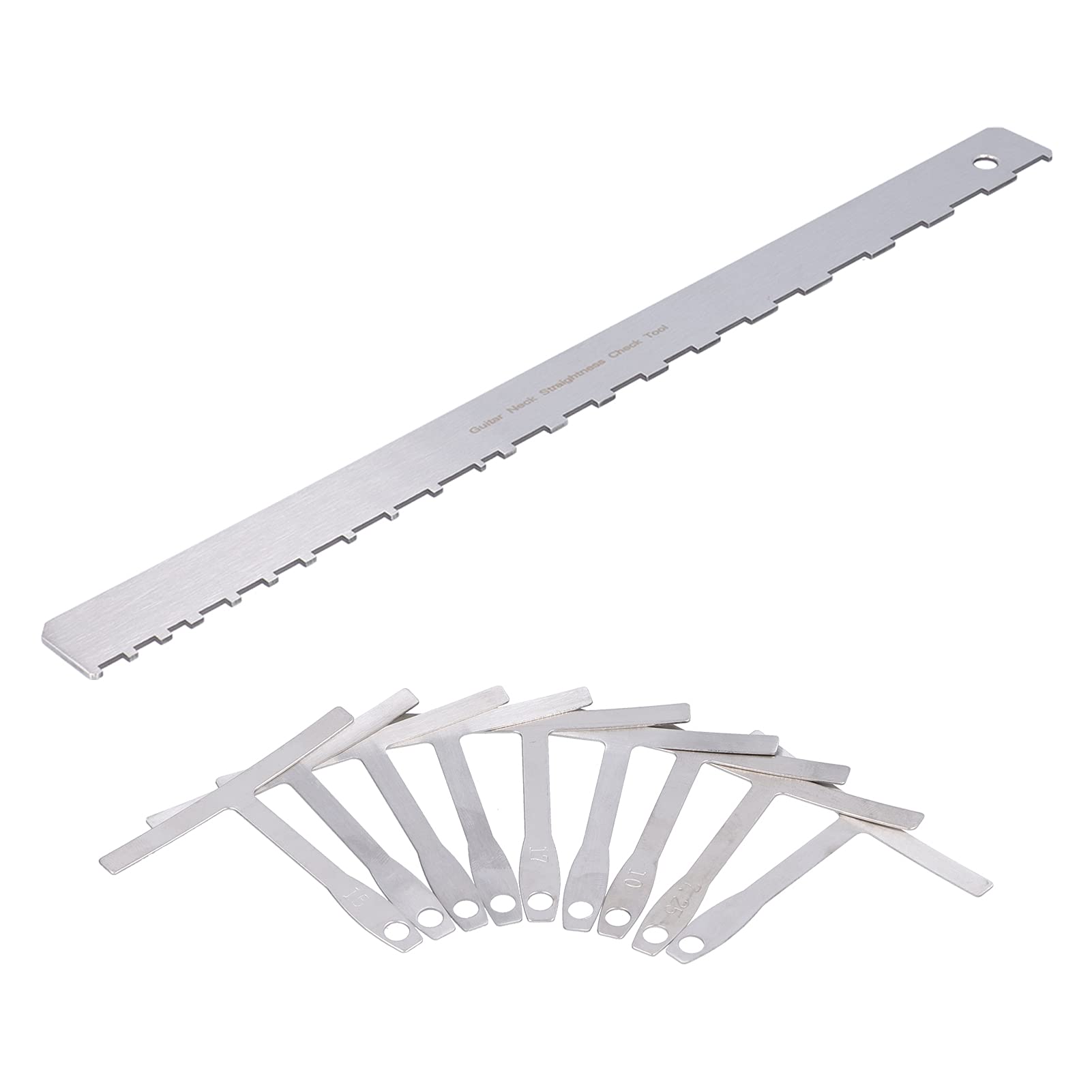 Alomejor Gabarito de Braço de Guitarra Em Aço Inoxidável de 17 Polegadas | Regulador de Ação de Cordas, Construção Em Aço Inoxidável, Uso Elétrico e Acústico, Compatibilidade Com Banjo de Bandolim