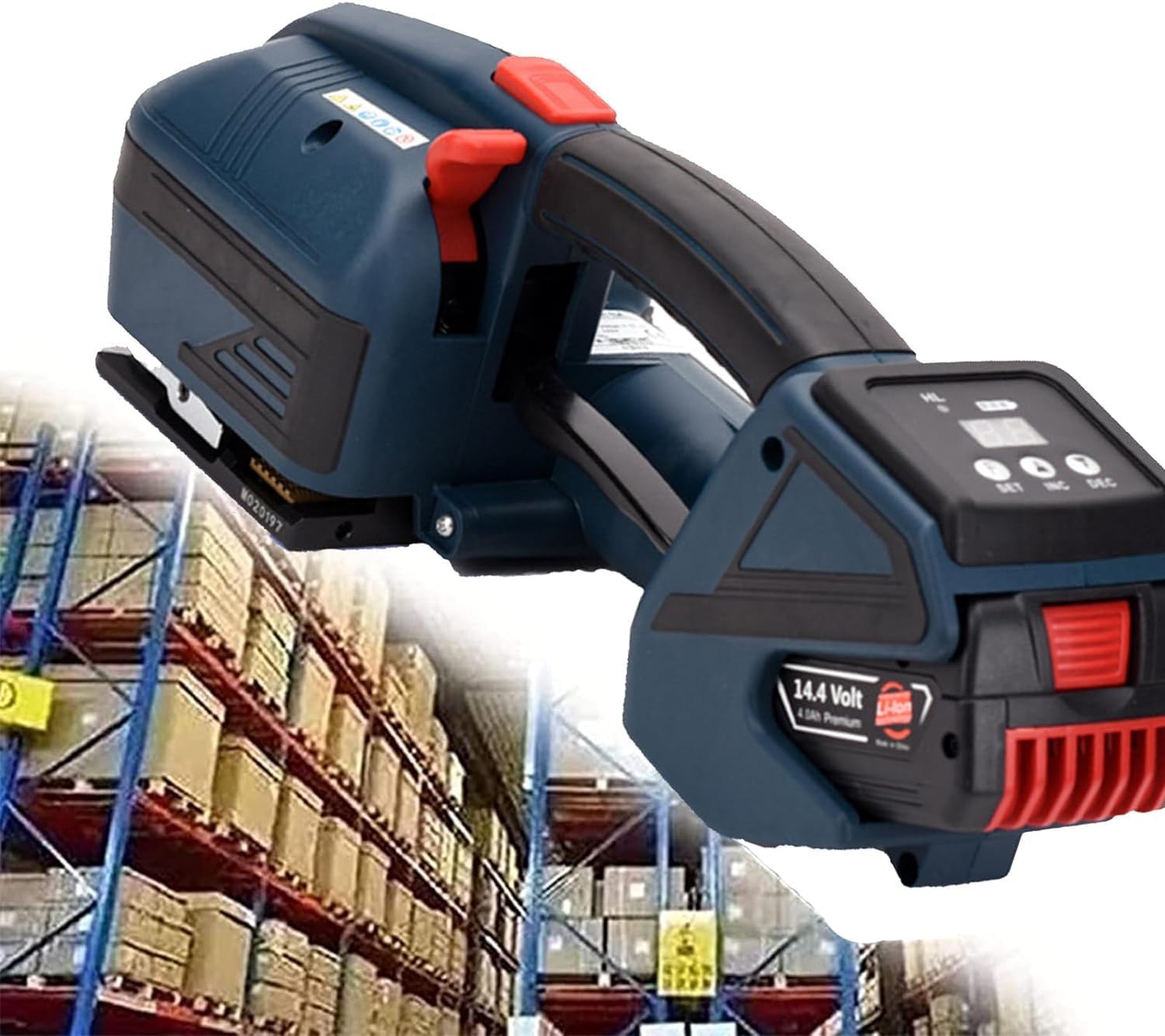 DLQZDS Máquinas de cintar automáticas elétricas, máquinas de cintar manuais, cintas PET/PTE de 13-19 mm, máquinas de cintar elétricas para embalagens estacionárias, 2 baterias