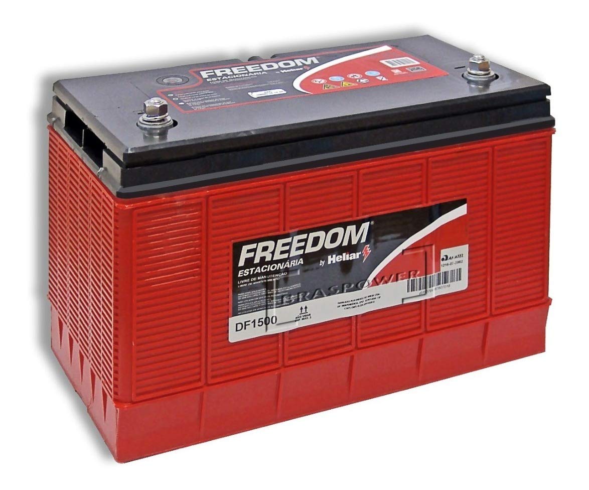 ERX Bateria Estacionária Freedom DF1500, 12V 93Ah, Livre de Manutenção, Alta Performance para Nobreaks e Energia Solar