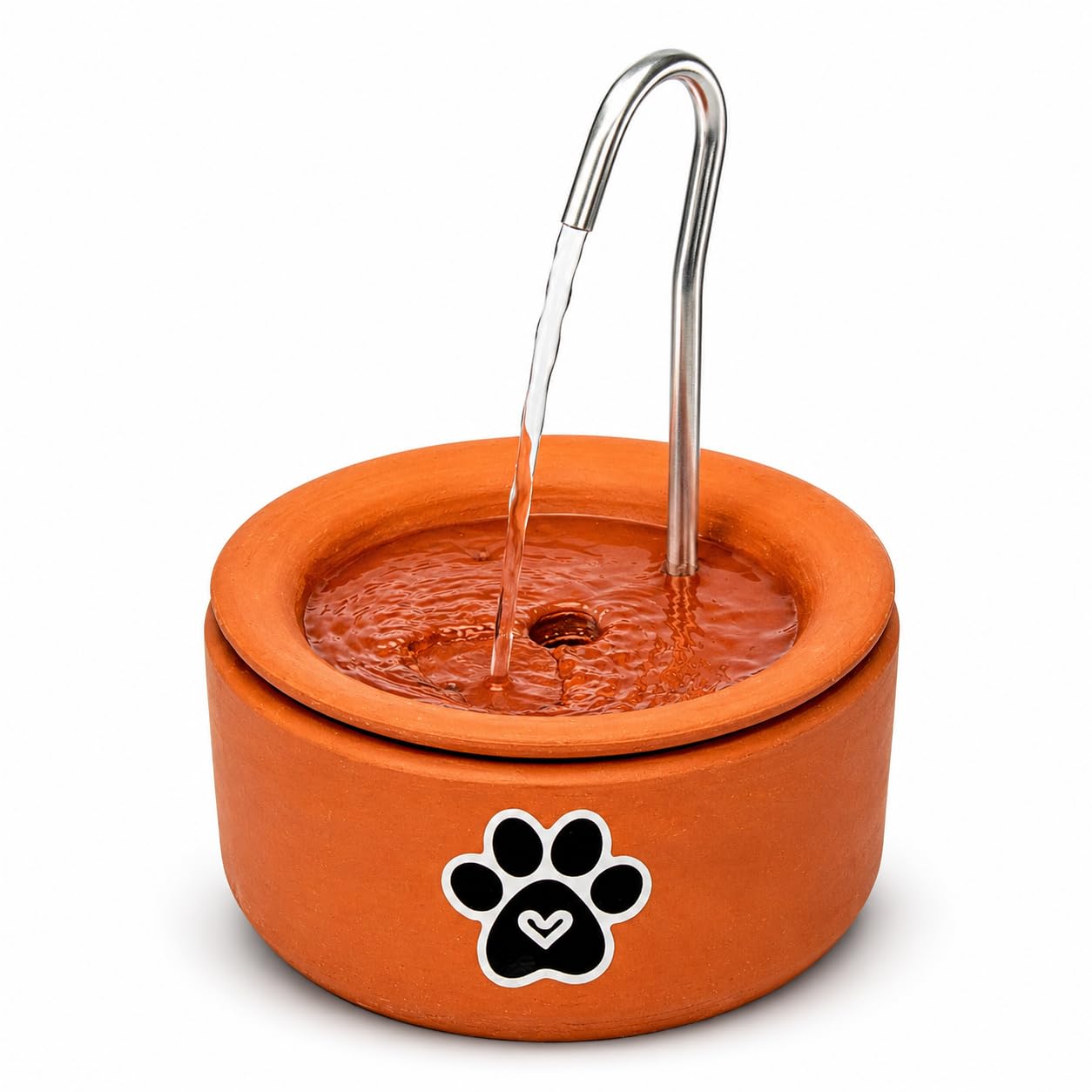 Bebedouro Fonte para Gatos em Cerâmica com Torneira Inox Tampa Protetora Bivolt Água Corrente para Pets Fluxo Ajustável