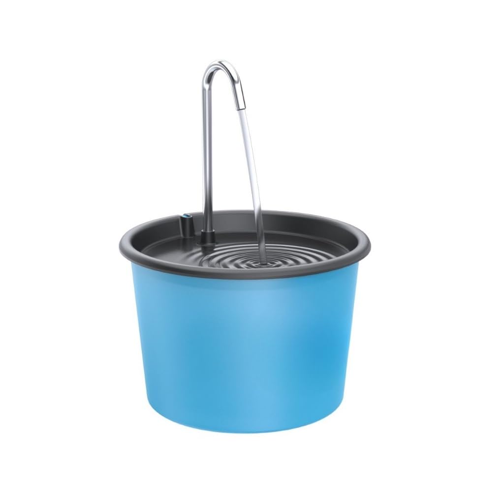 Fonte Bebedouro 1,5 L Bivolt para Gatos e Cães com Torneira (Azul) | Fonte de 1,5 L para gatos e cães, com bomba submersa ajustável, alimentação adaptador bivolt não incluso.