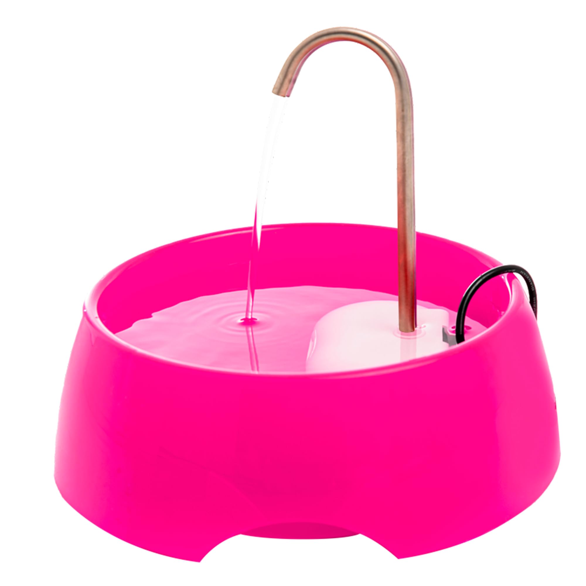 AMICUS - Fonte Bebedouro de Água Portátil AQUA MINI para Gatos e Cães - Fontes de Água para Pets, Bebedouro para Animais de Estimação - Adaptável, Aço Inoxidável, Bivolt - 1,2L de Capacidade - Rosa